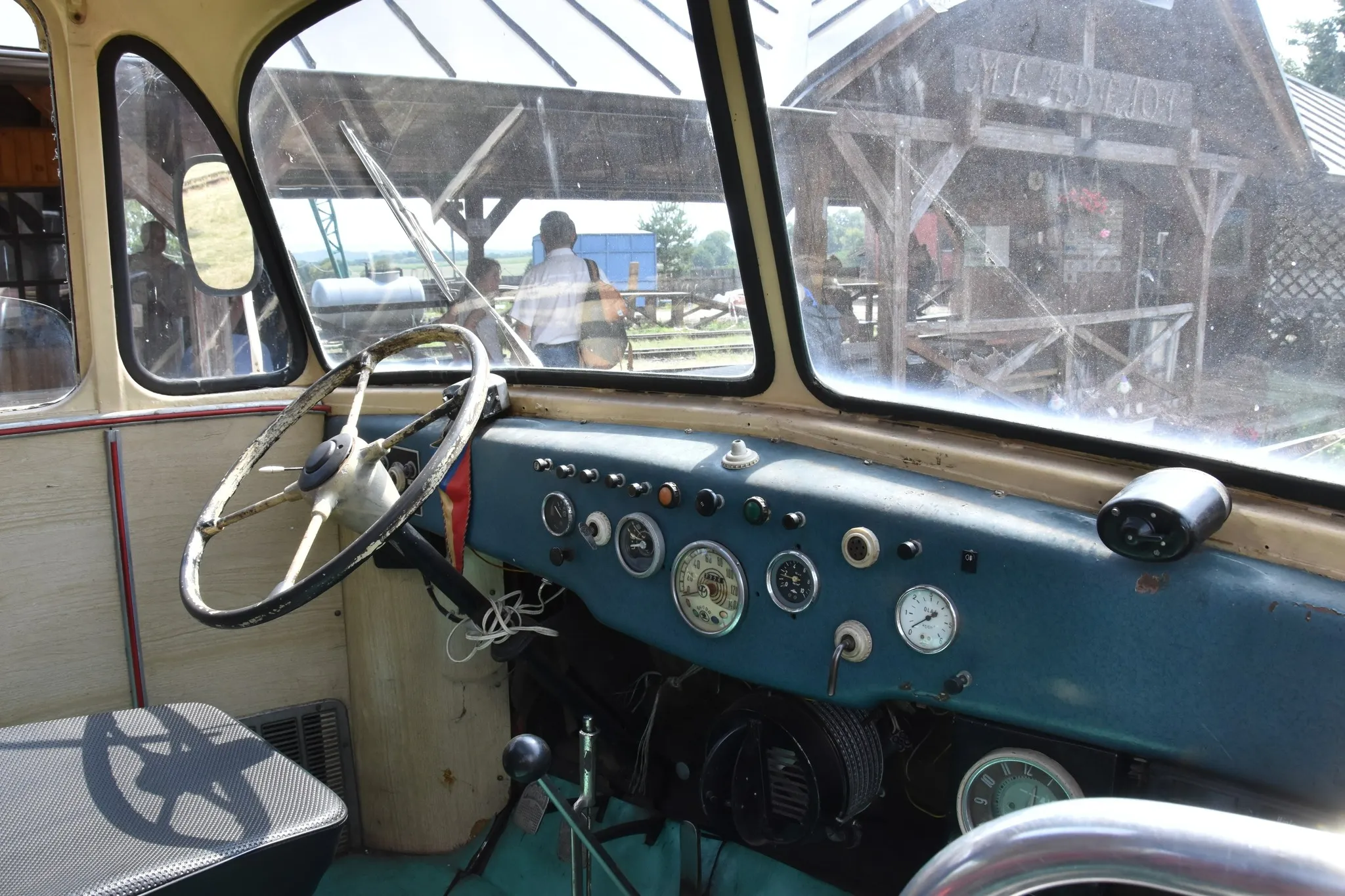 Driver’s seat of 1948 Prague bus