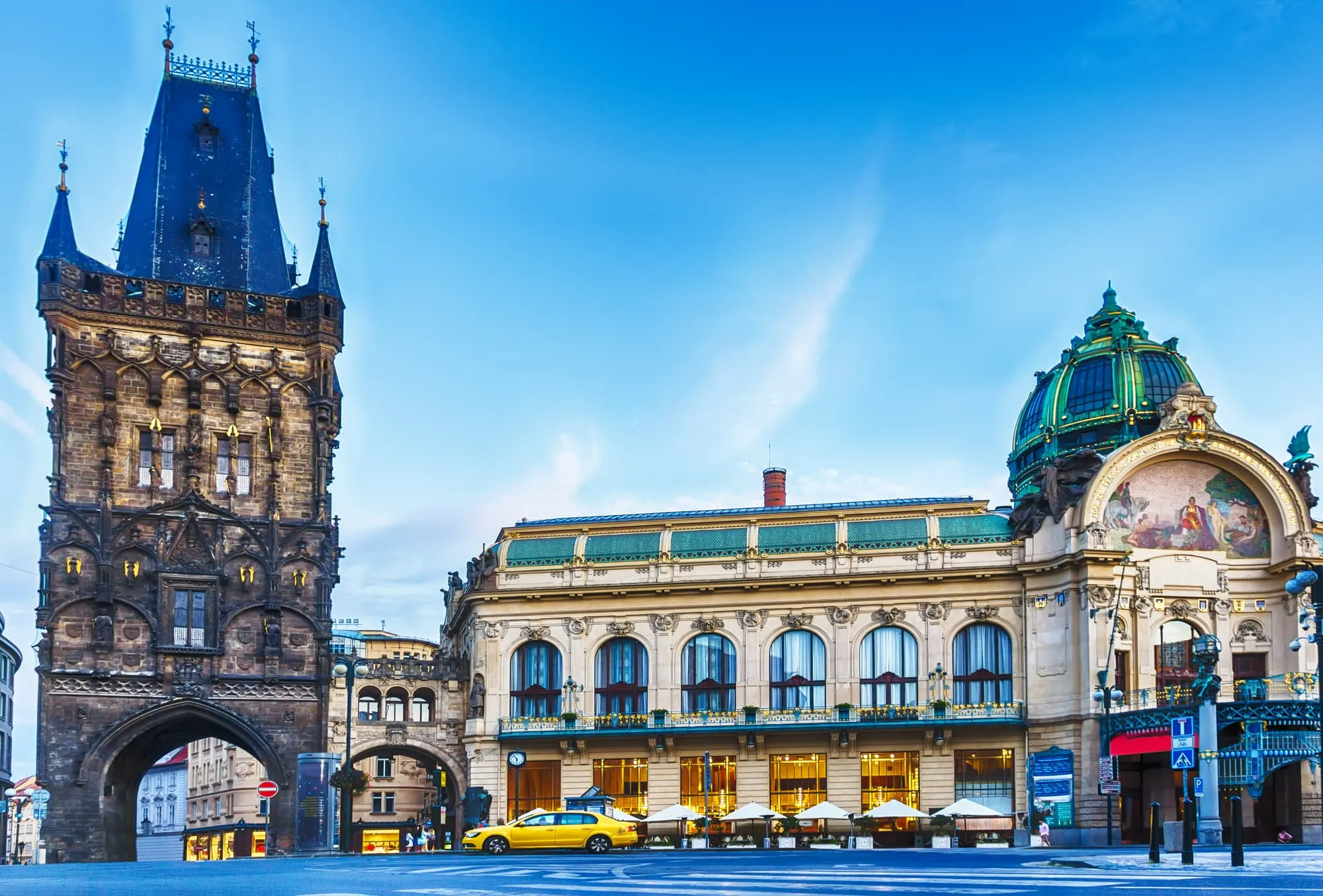 Municipal House near the Powder Tower
