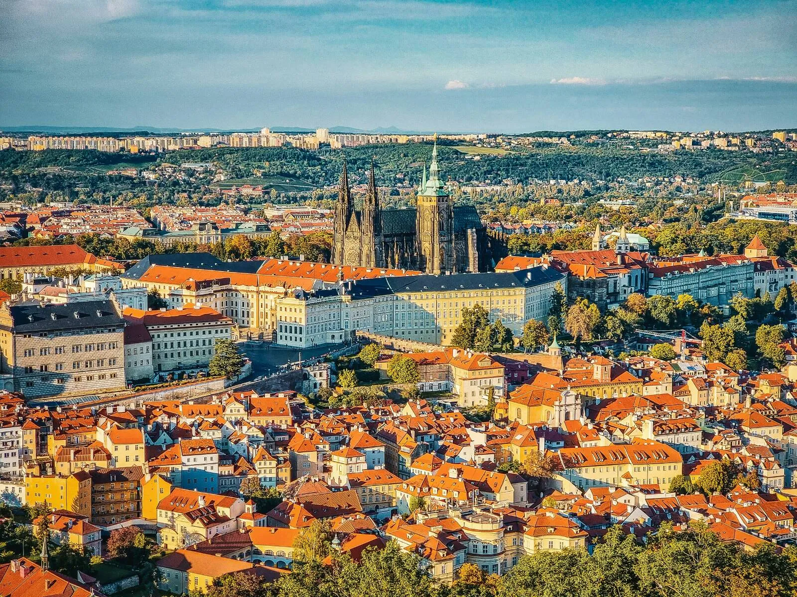 Aerial view of Prague Castle