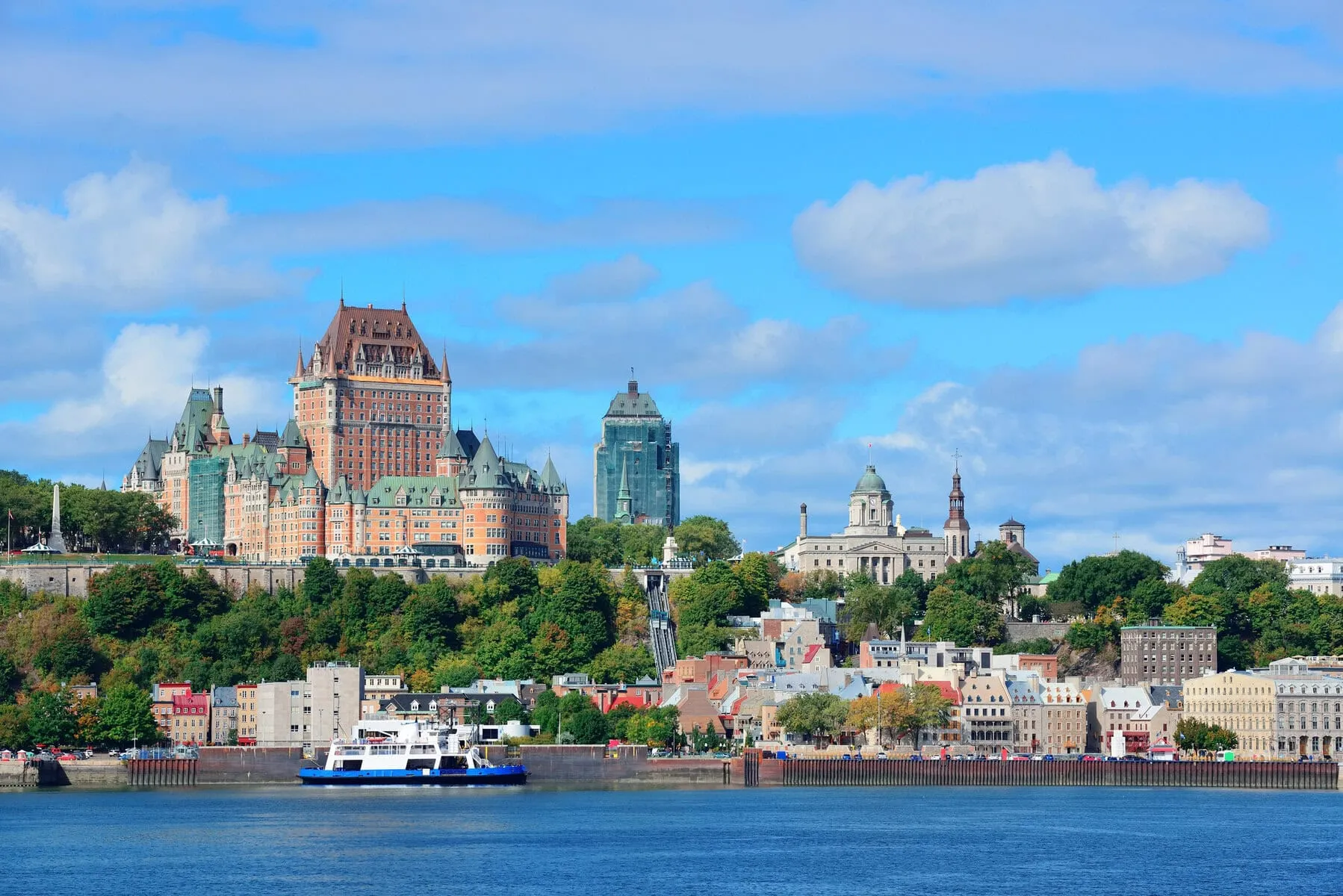Quebec City skyline view from the river