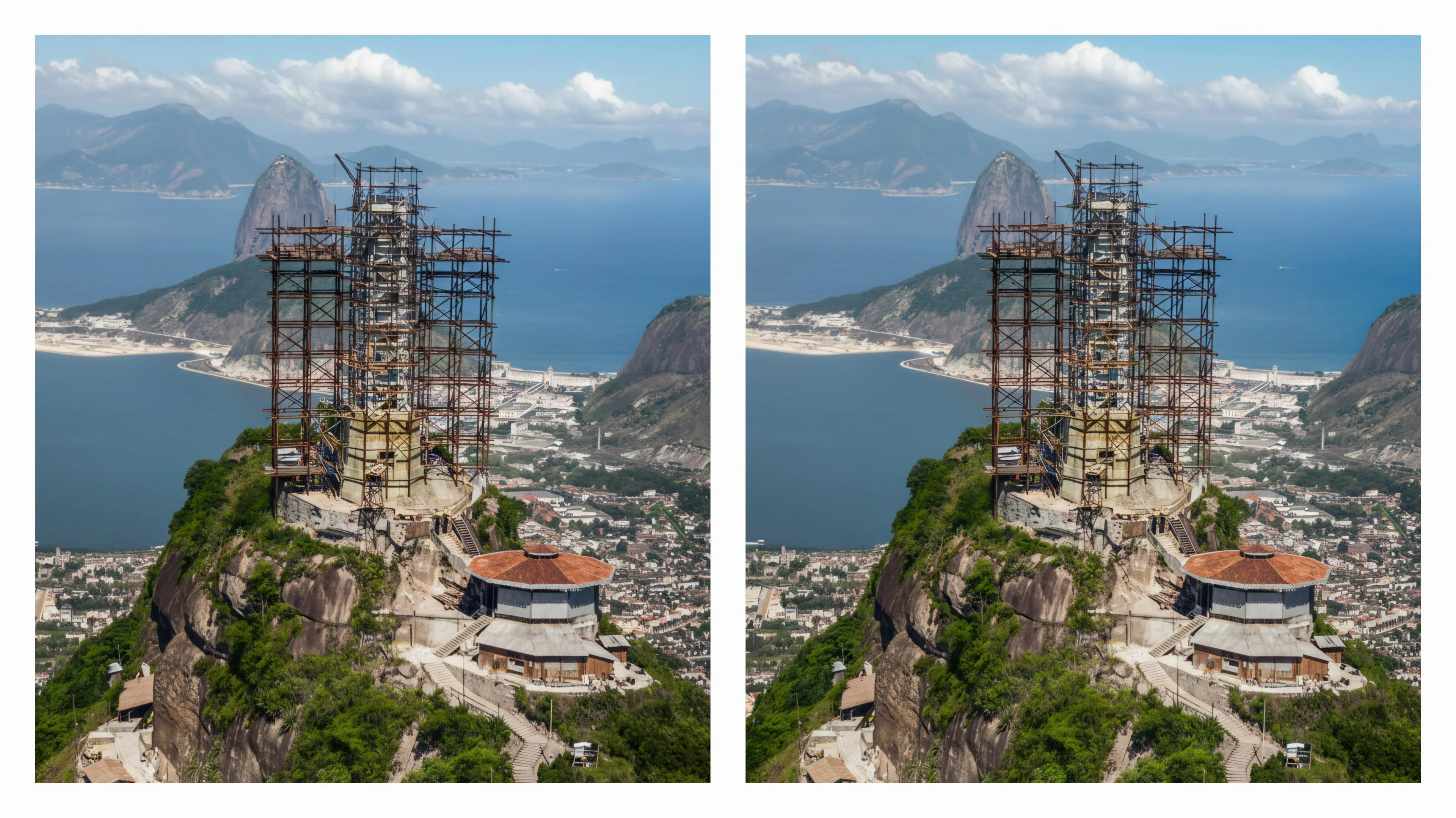 Aerial View During Christ the Redeemer Construction 1935