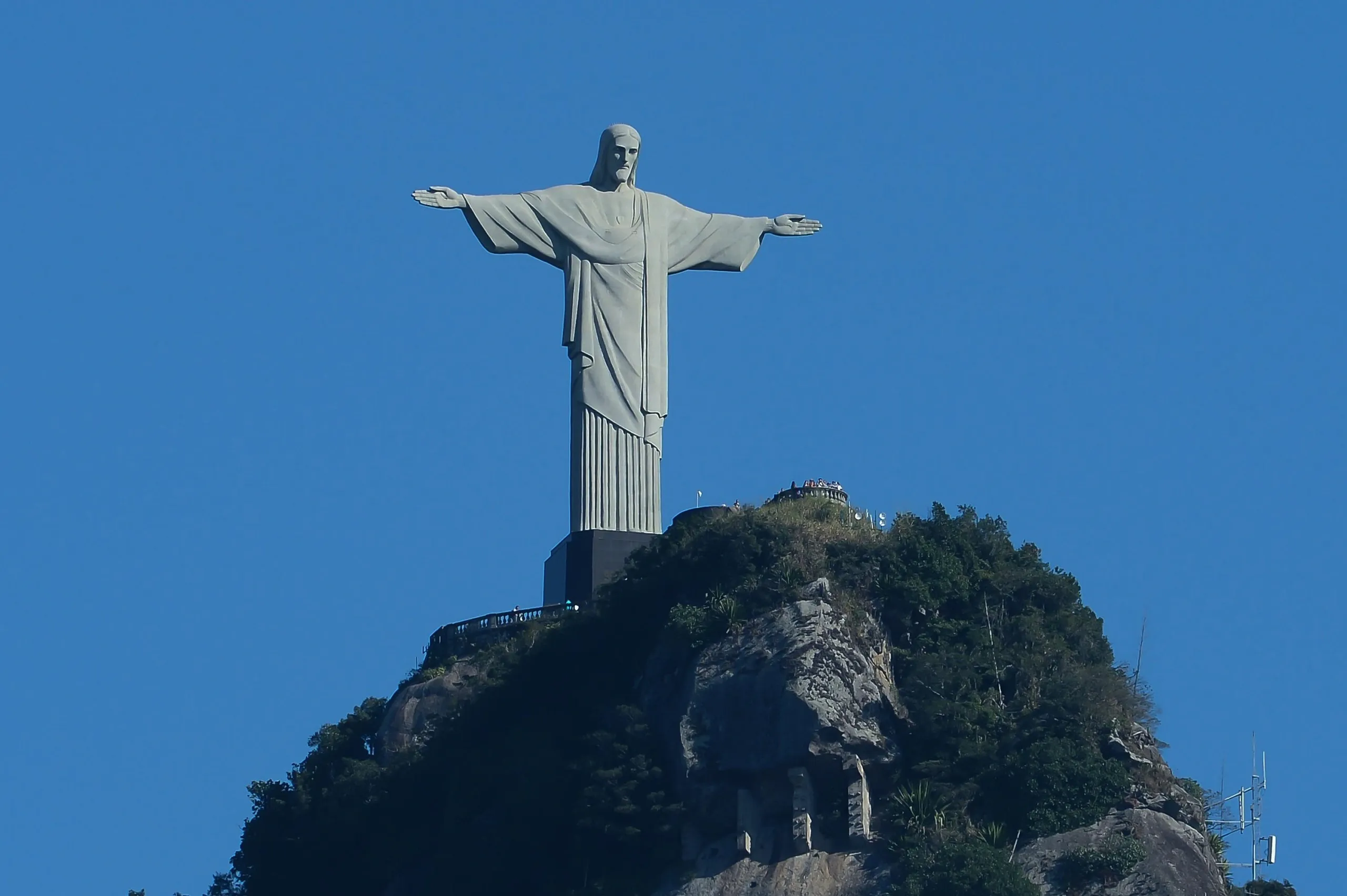 Christ the Redeemer Aerial Blue Sky