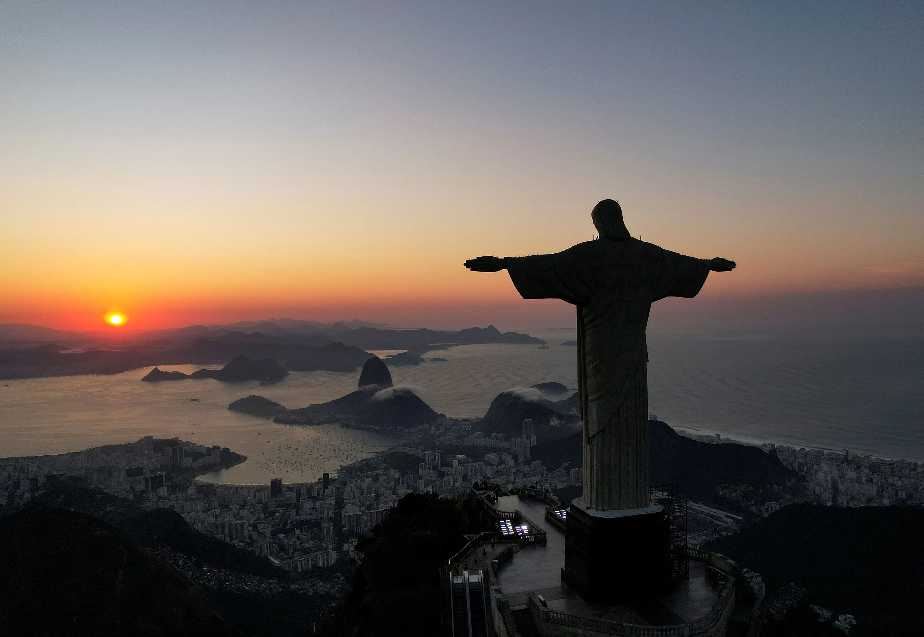 Christ the Redeemer at Sunset
