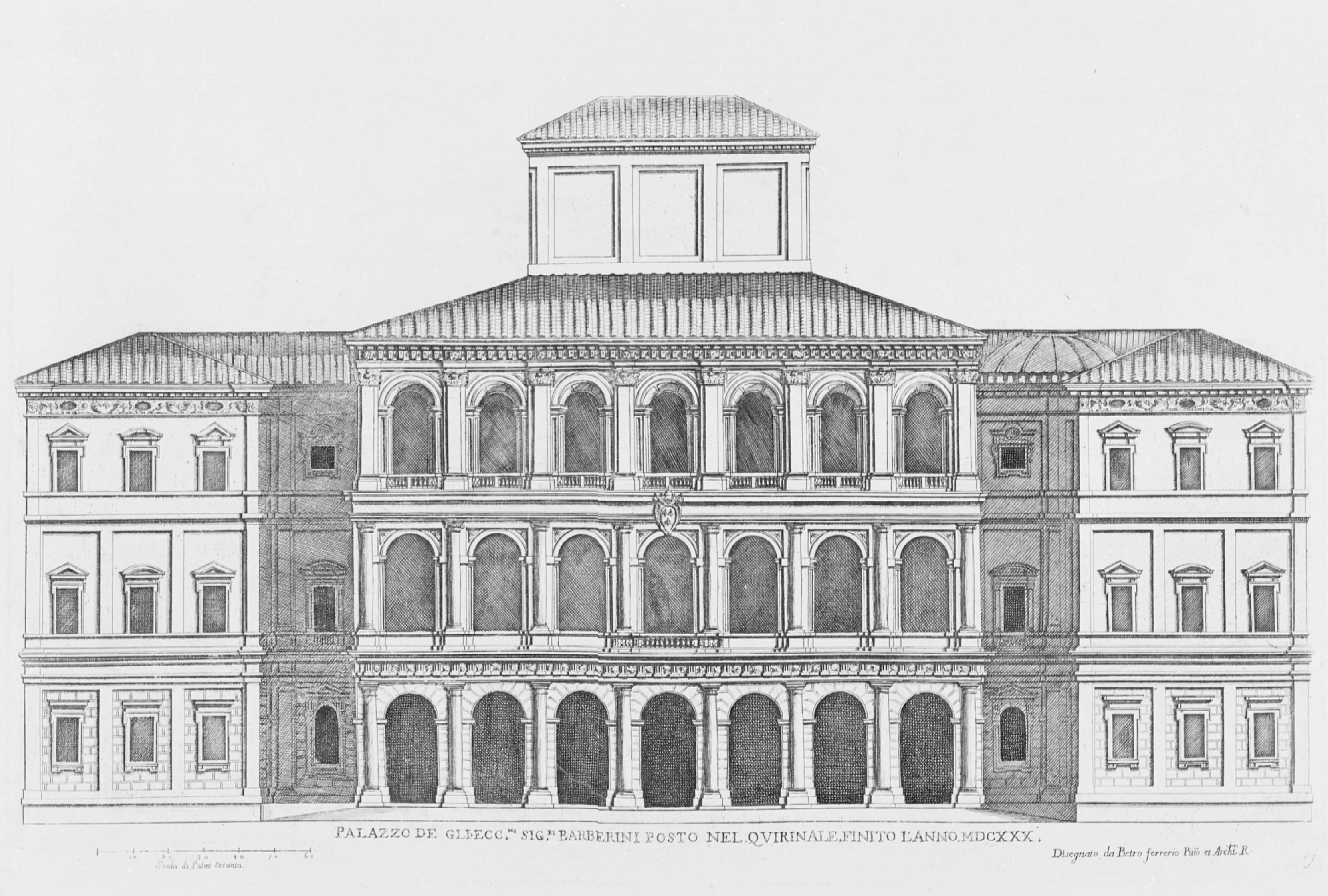 18th-century xilography of Palazzo Barberini