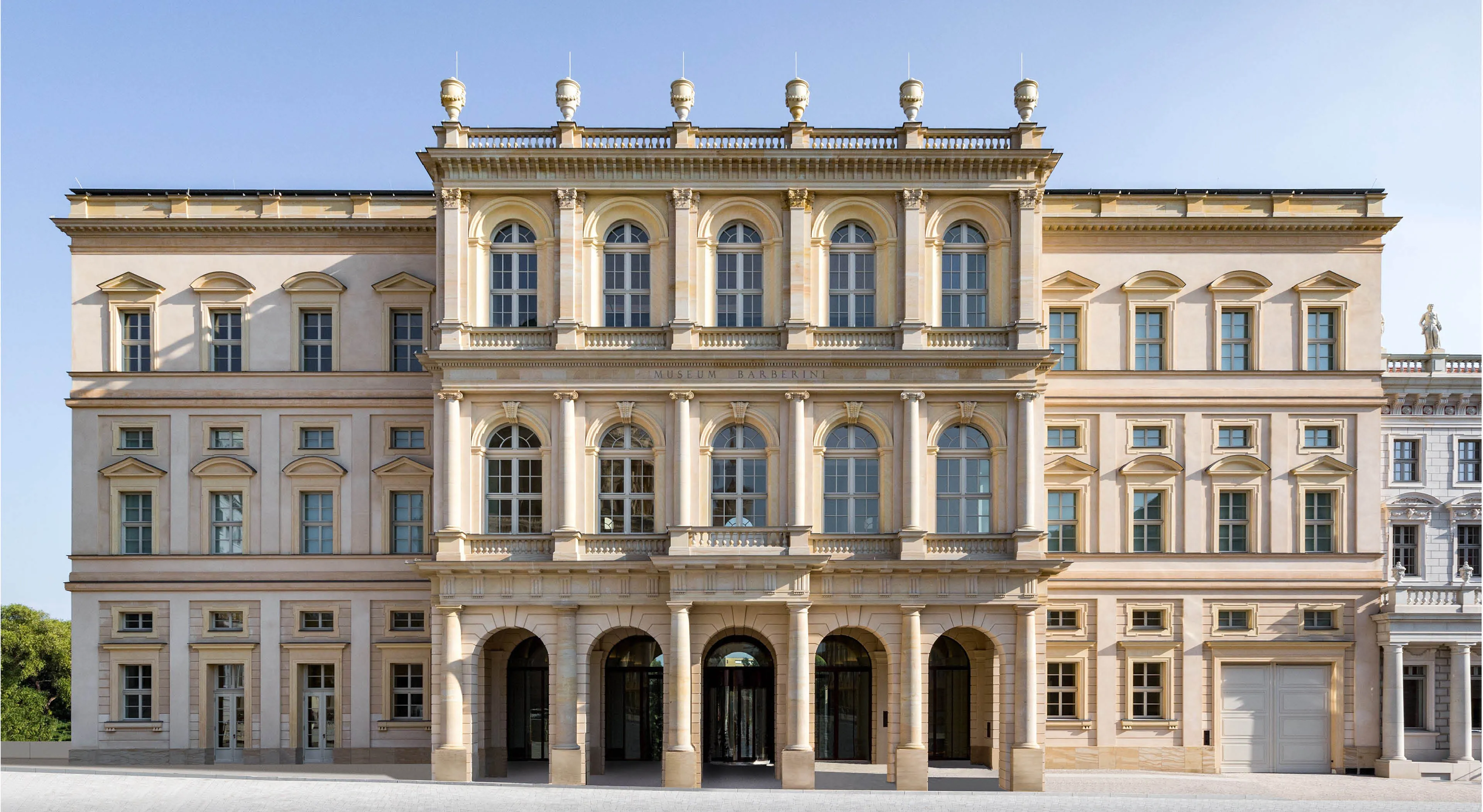 Palazzo Barberini facade with palm trees