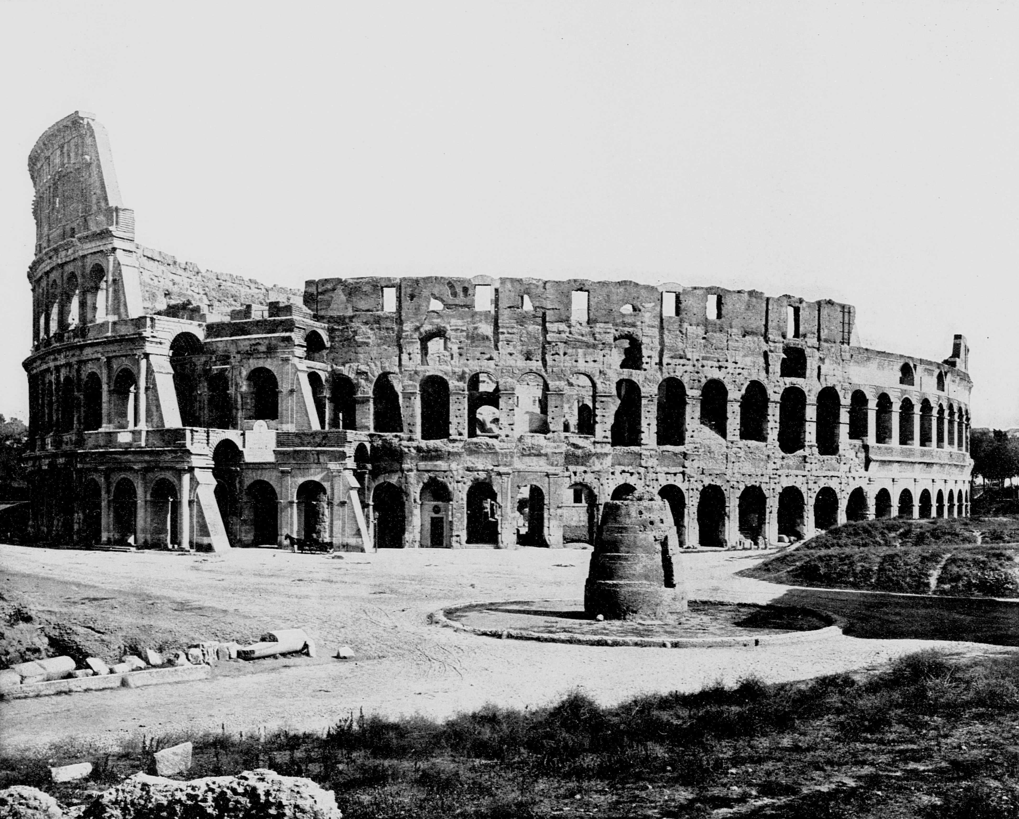 Historic view of the Colosseum in Rome