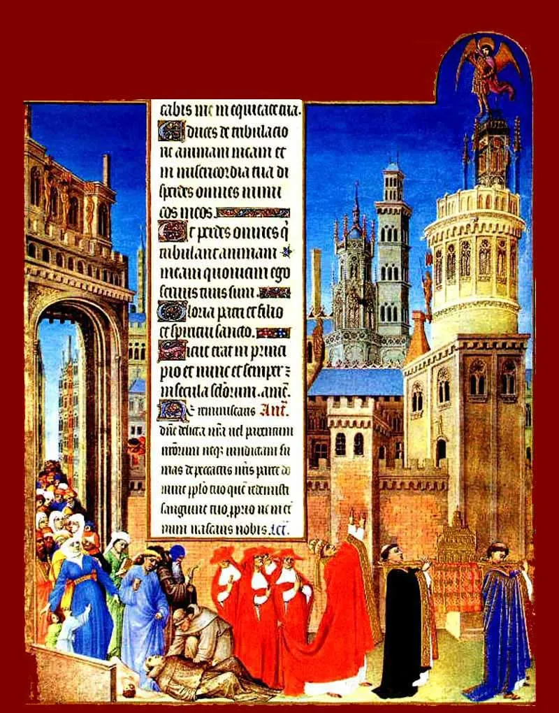 Representation of Archangel Michael sheathing his sword above Castel Sant'Angelo