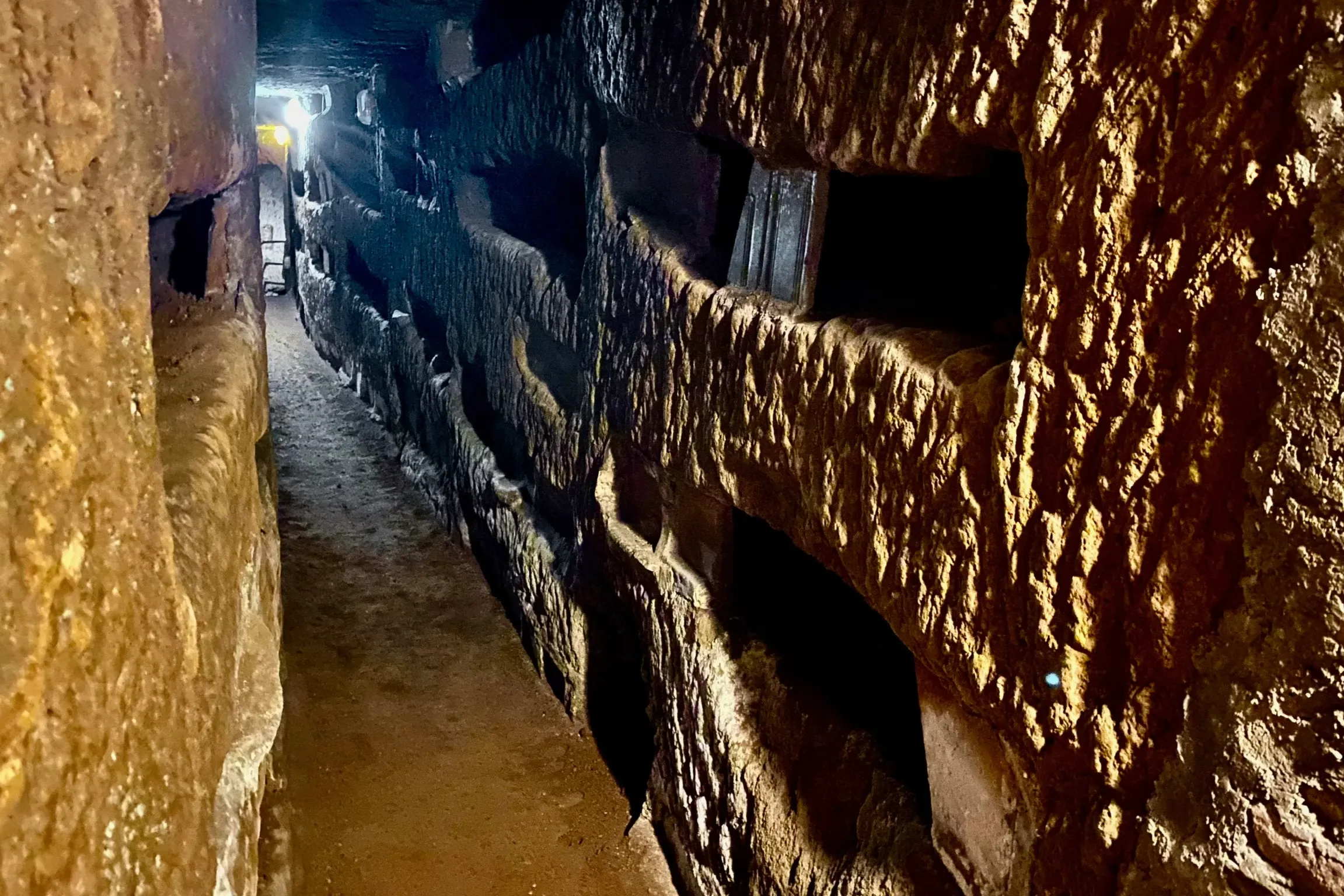 Crypts inside the Catacombs of Domitilla