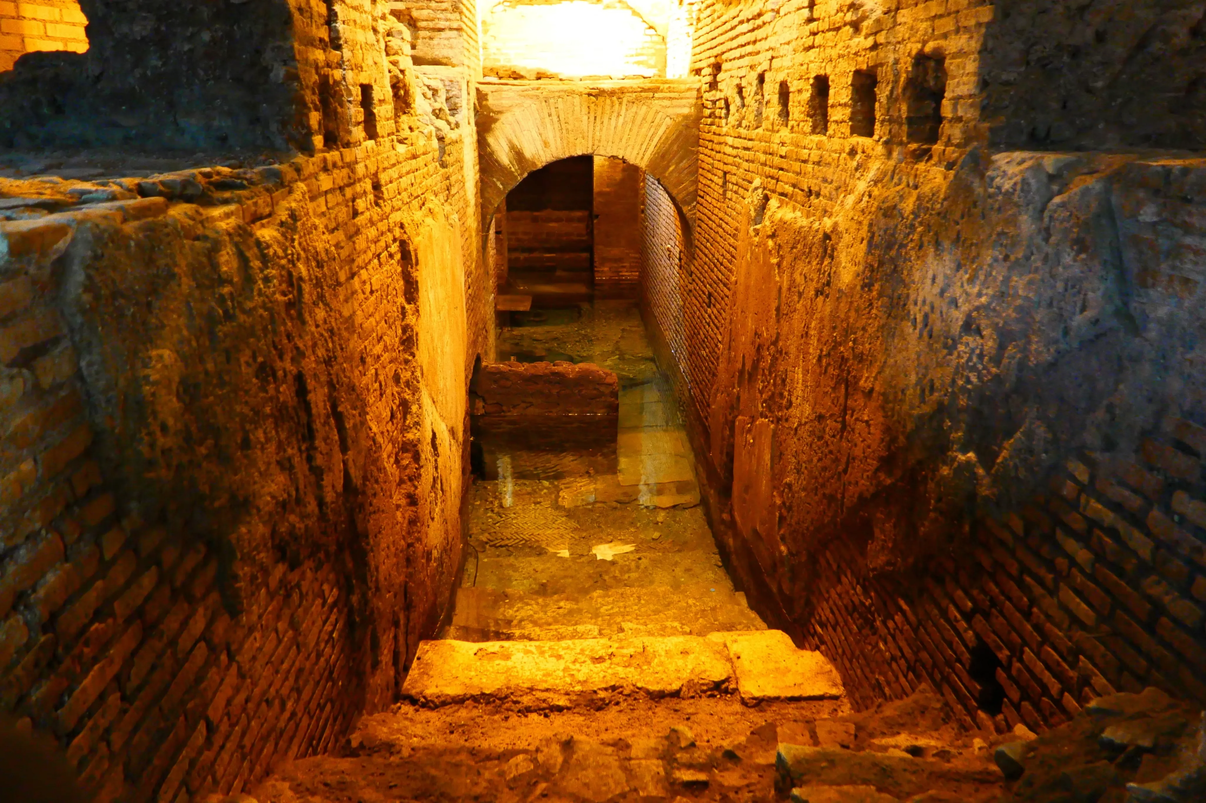Stairway leading into the Catacombs of San Callisto