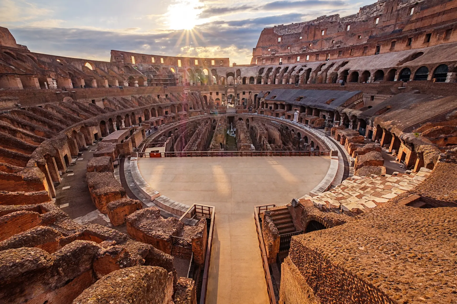 Arena floor and seating inside the Colosseum
