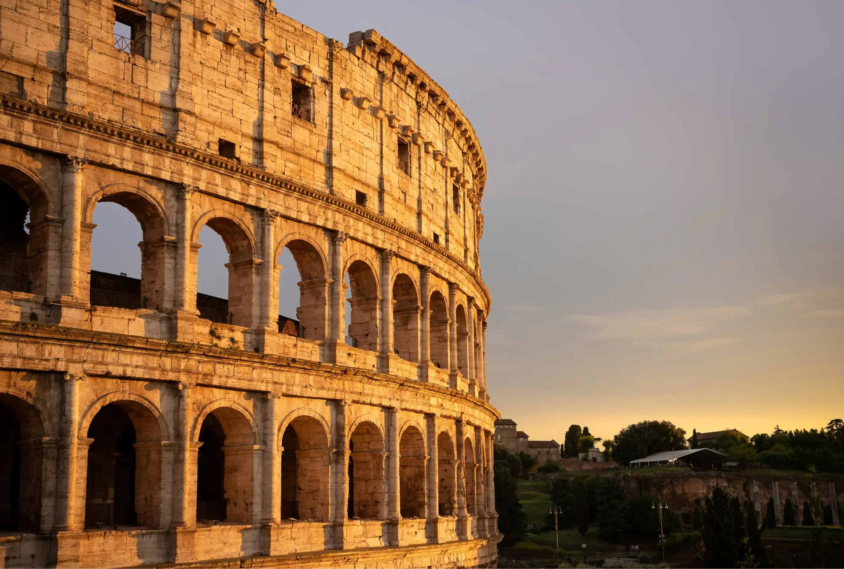 Colosseum in Rome near central transfer drop-off areas