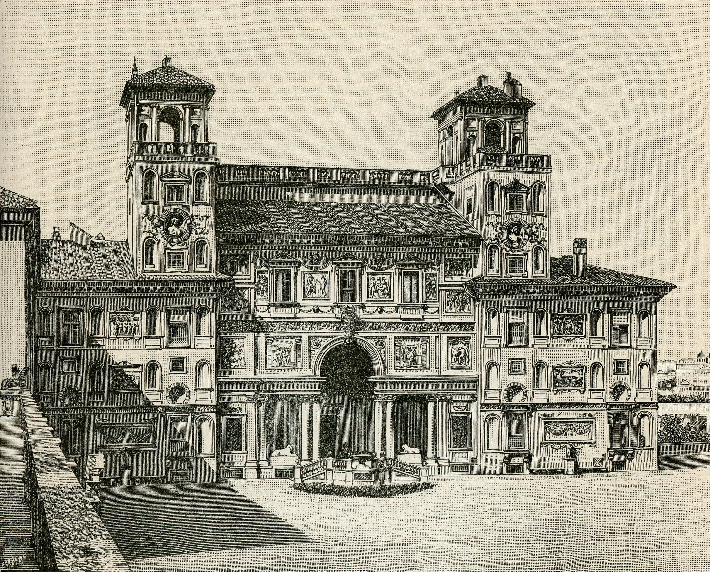 1800 xilography of Villa Medici