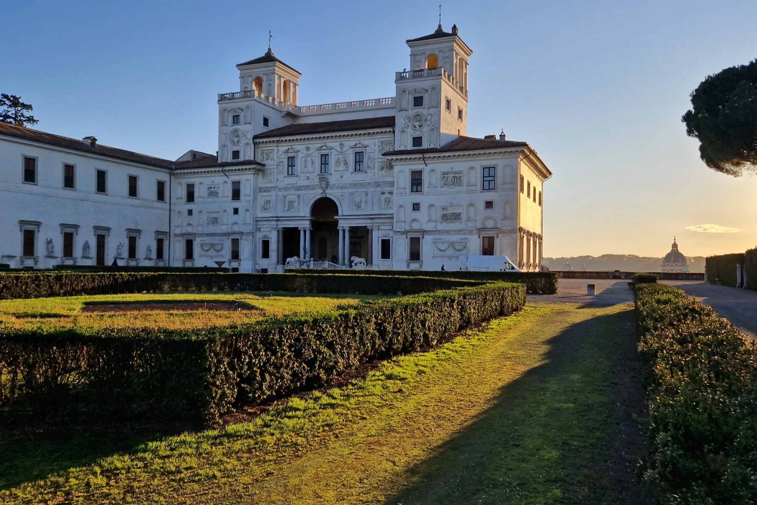 Villa Medici gardens at sunrise