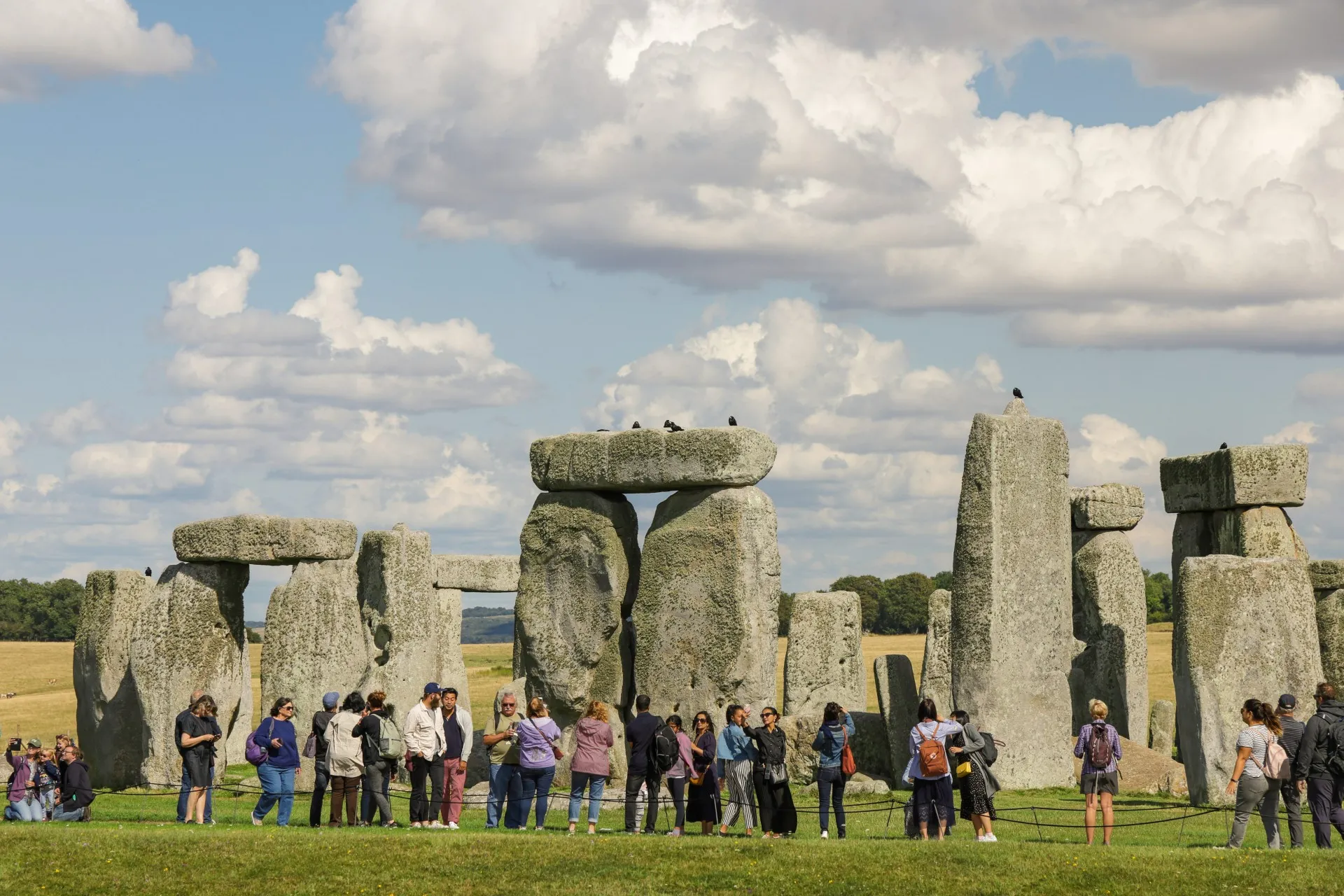 Visitors around Stonehenge