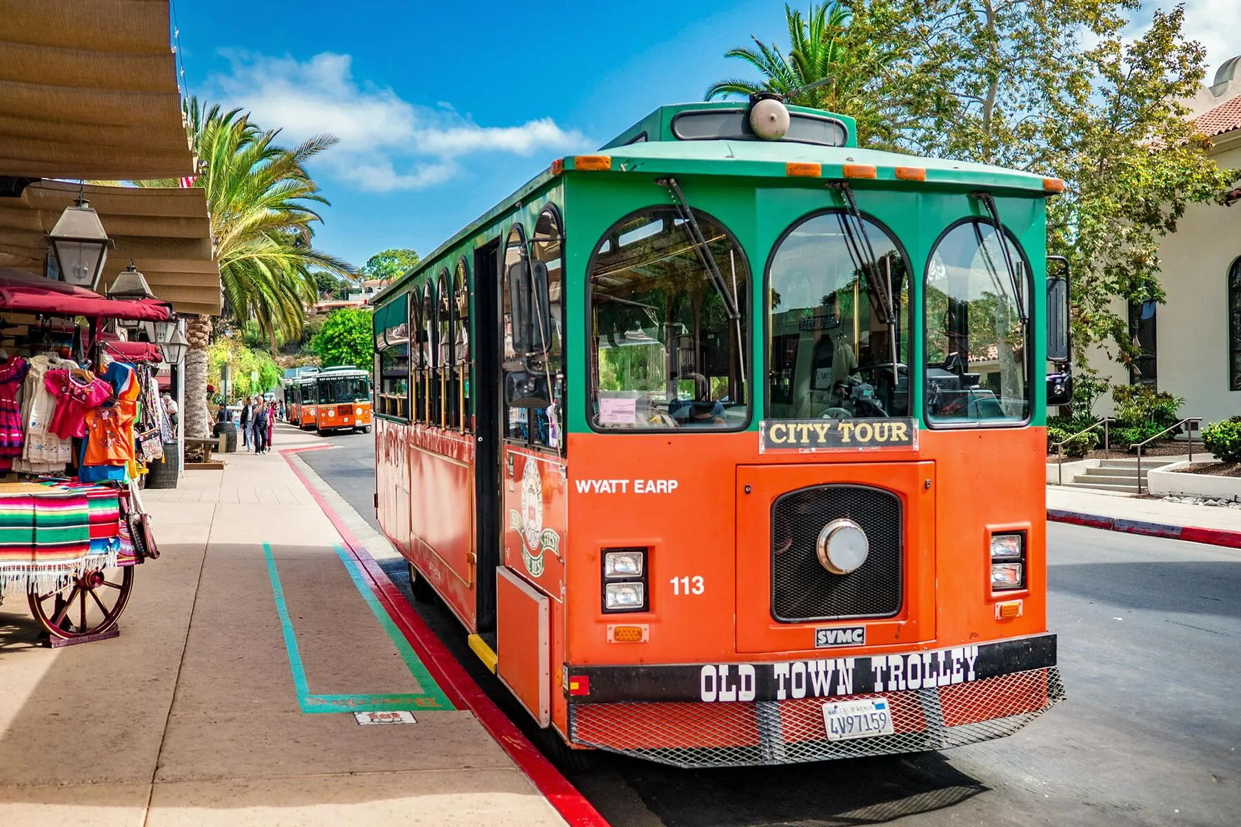 Old Town Trolley stop in San Diego