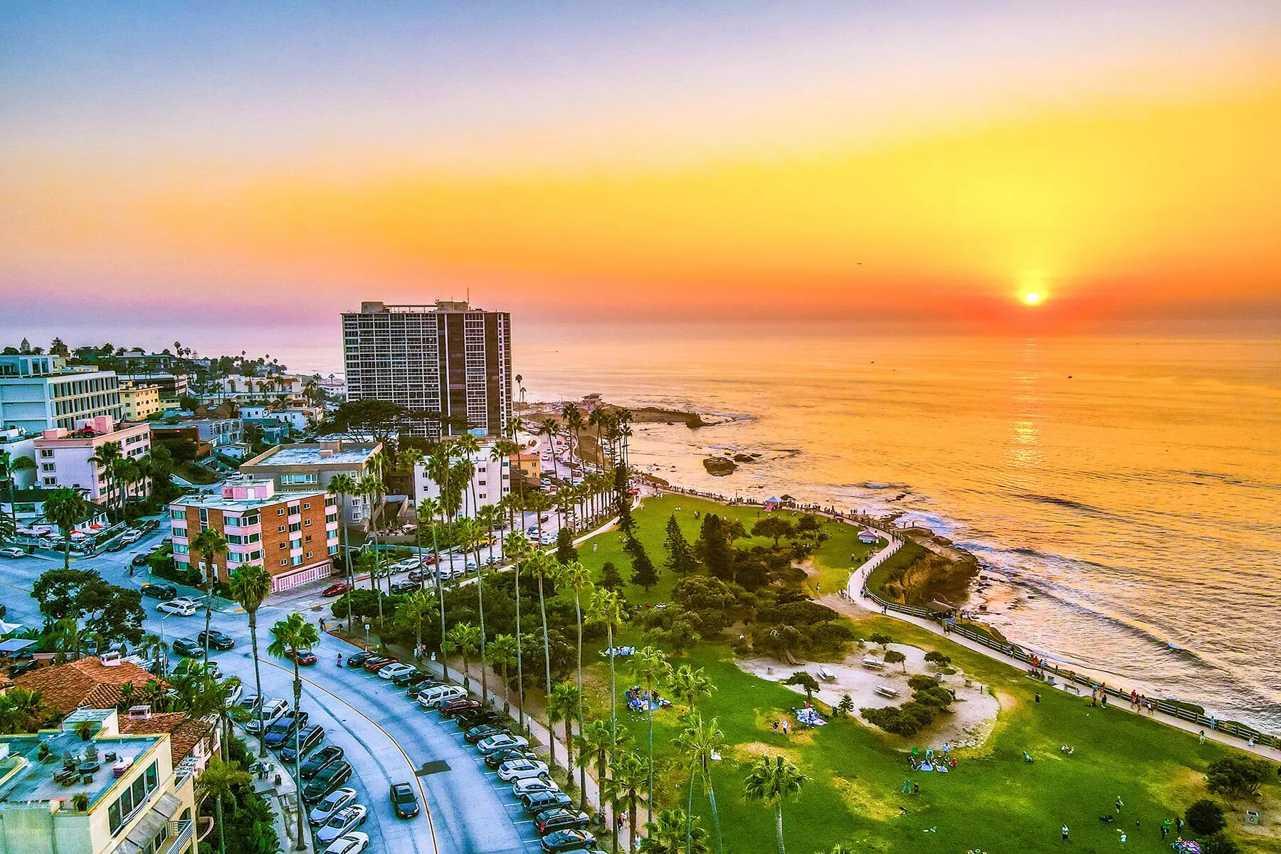 San Diego skyline at sunset