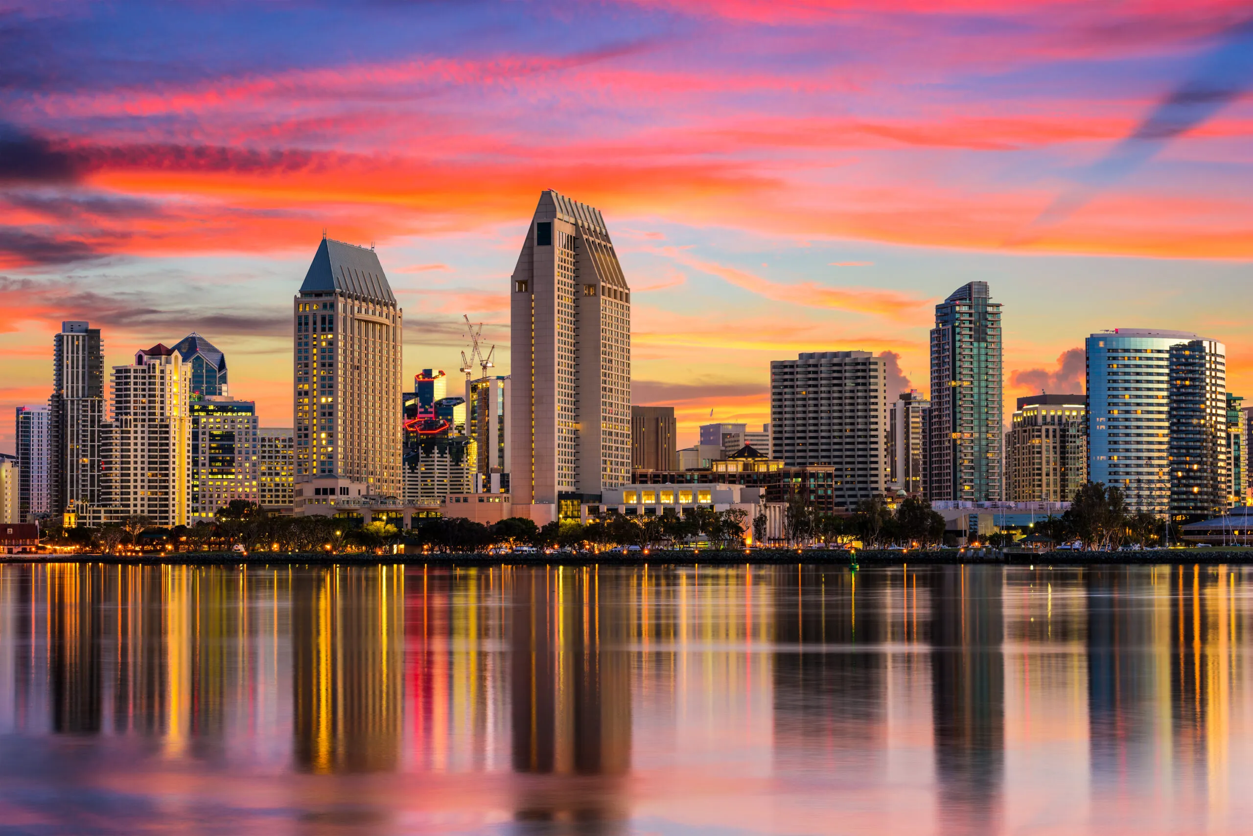 San Diego skyline at dusk