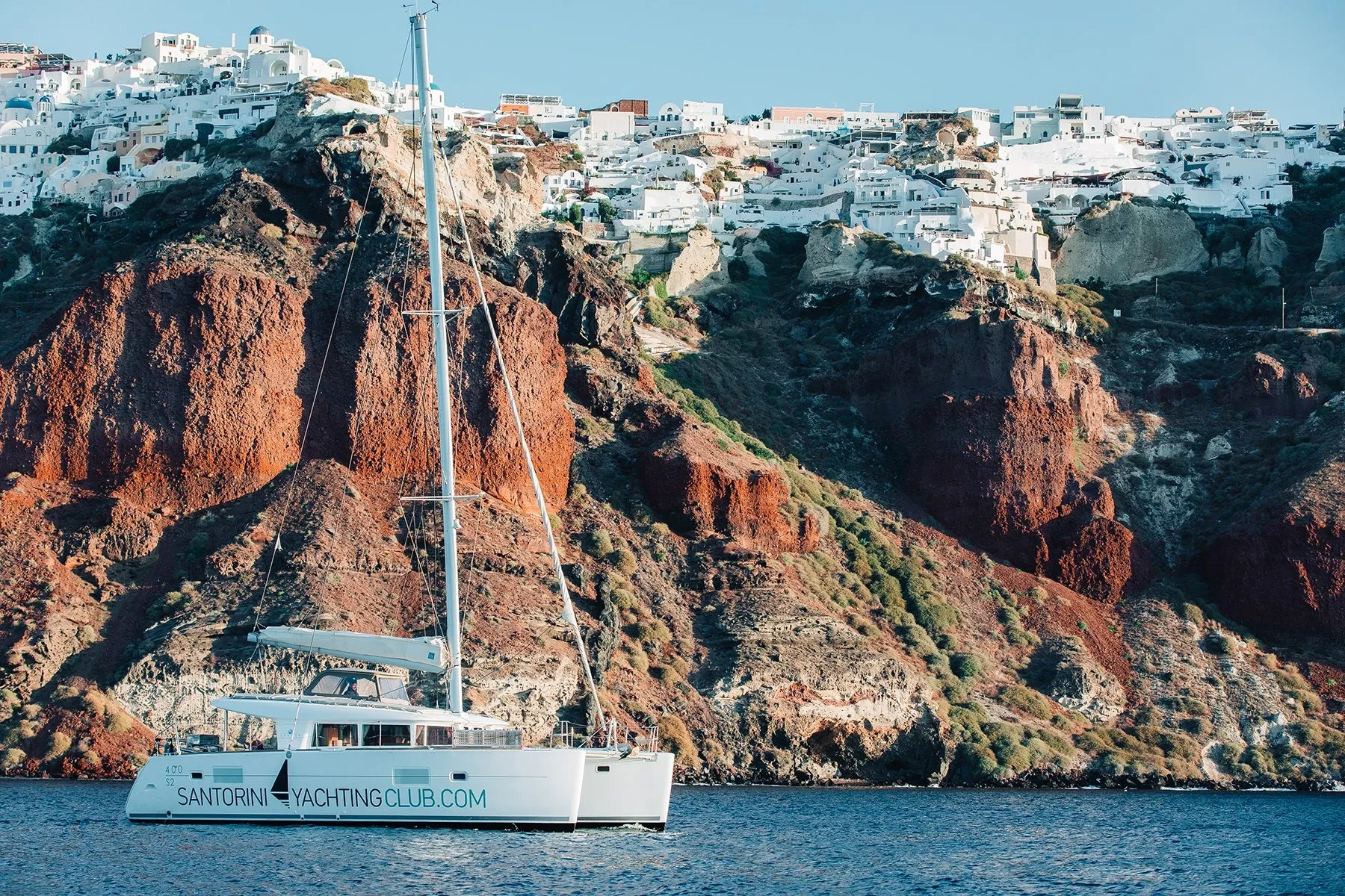 Catamaran cruise in Santorini
