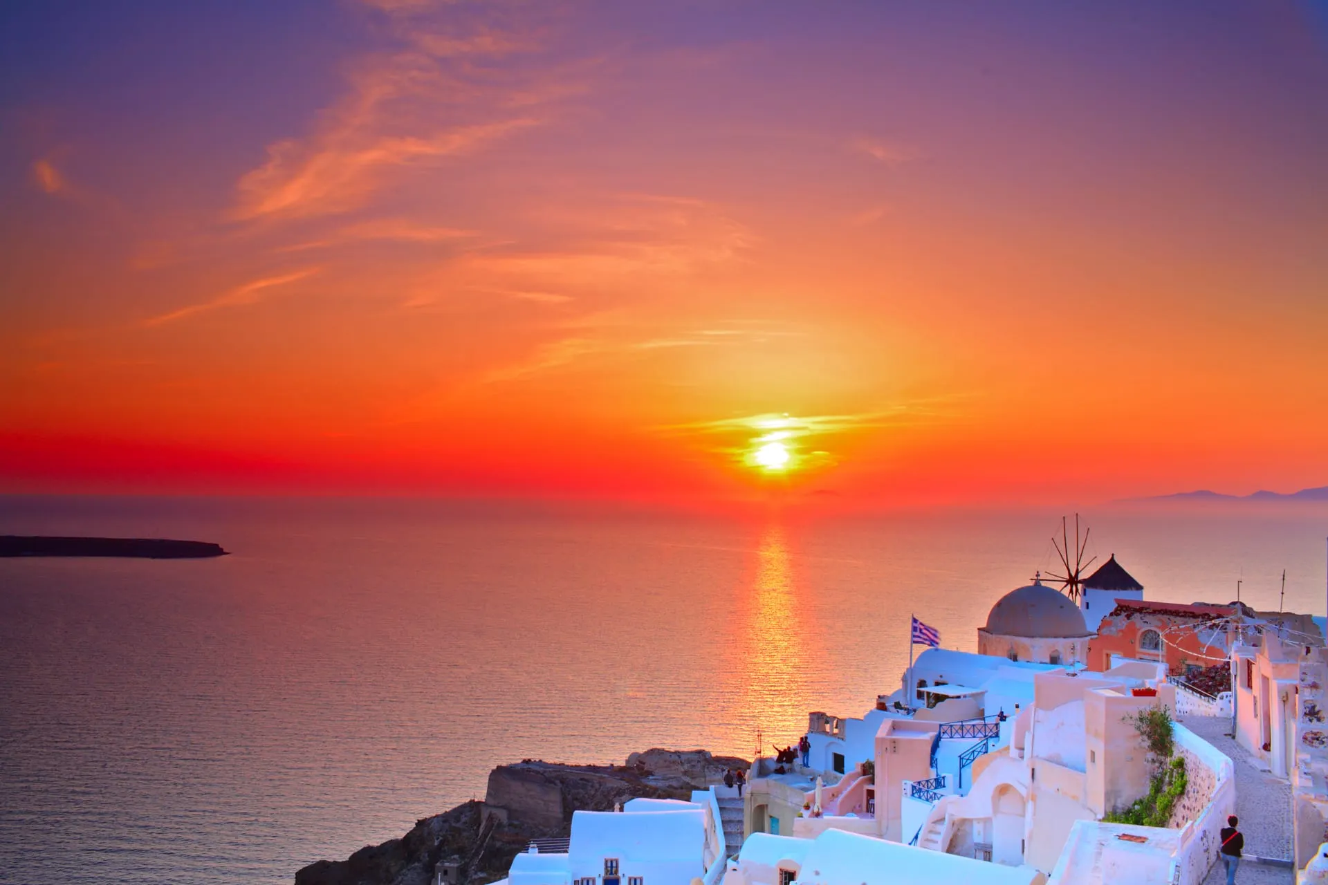 Sunset view over Oia