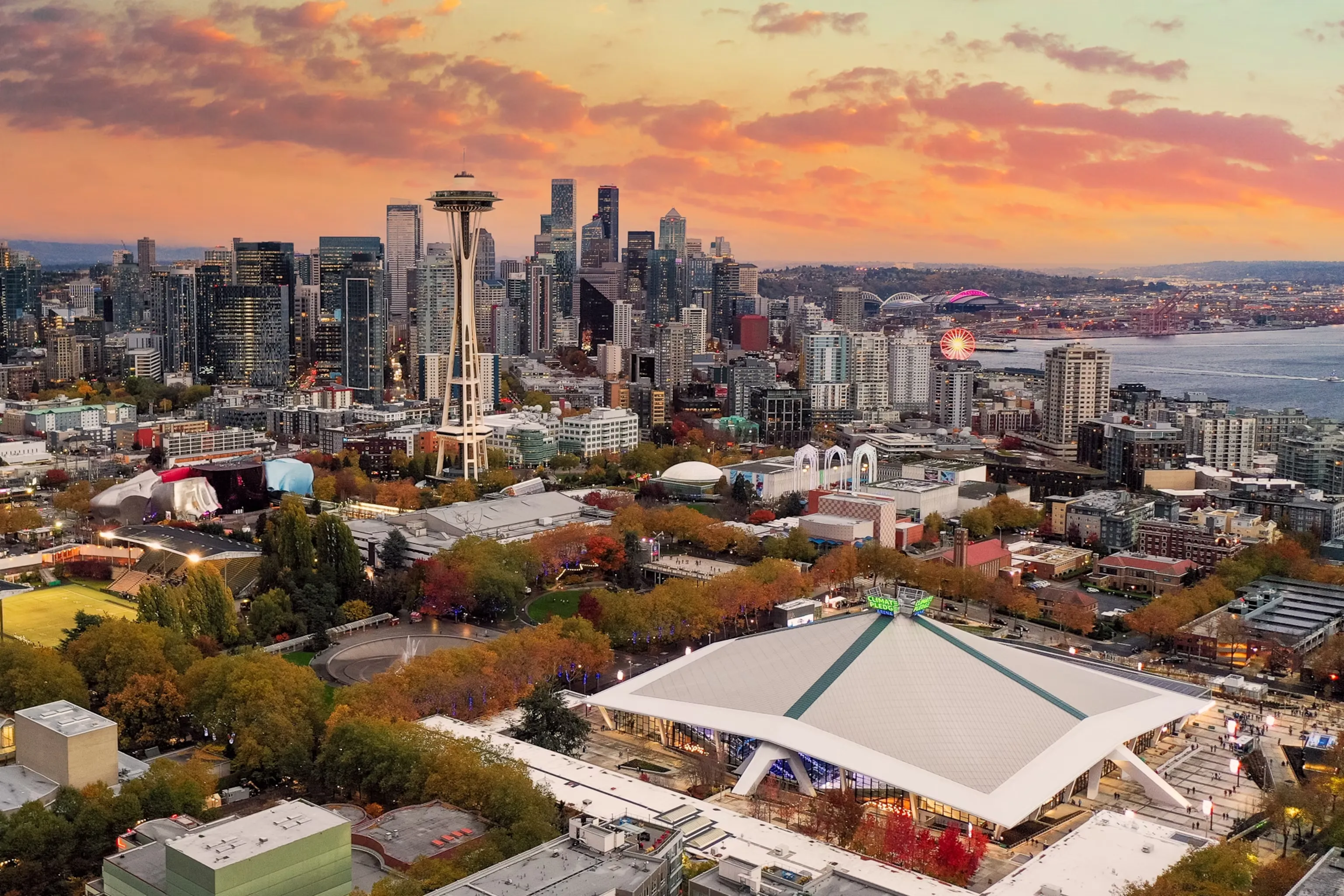 Aerial view of Seattle Center