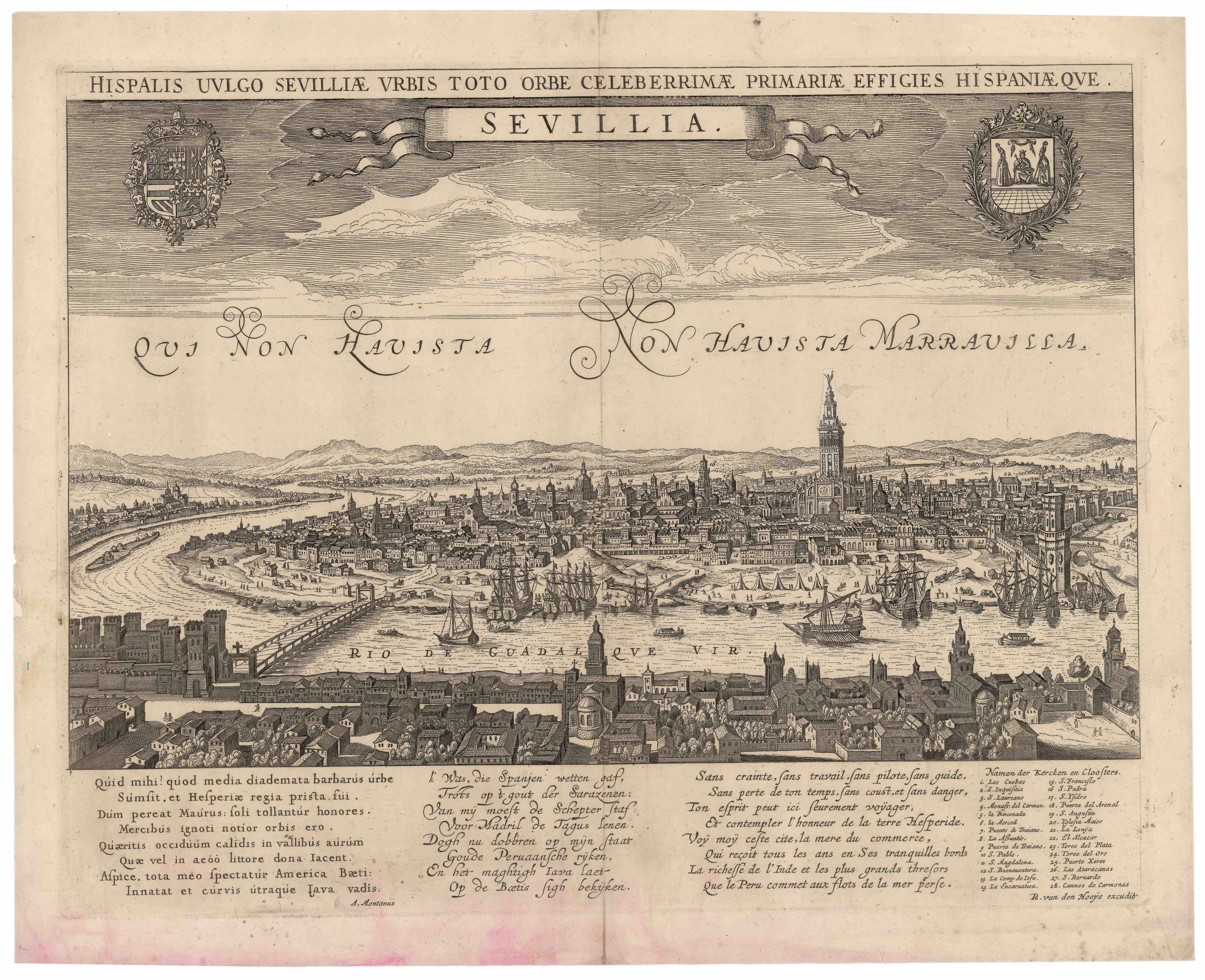 Historic drawing of Seville from the 1500s