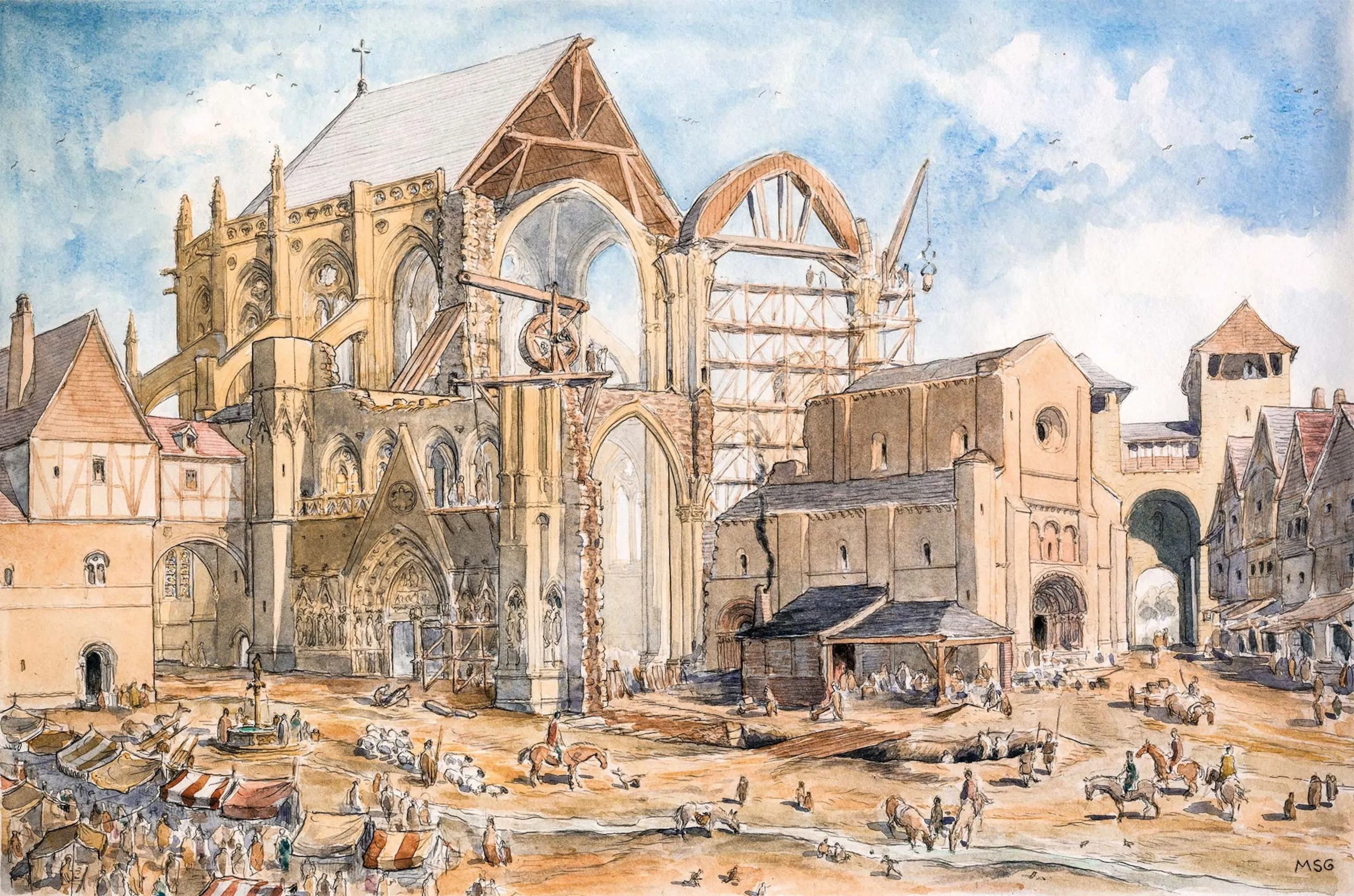 Historic drawing related to Seville Cathedral construction