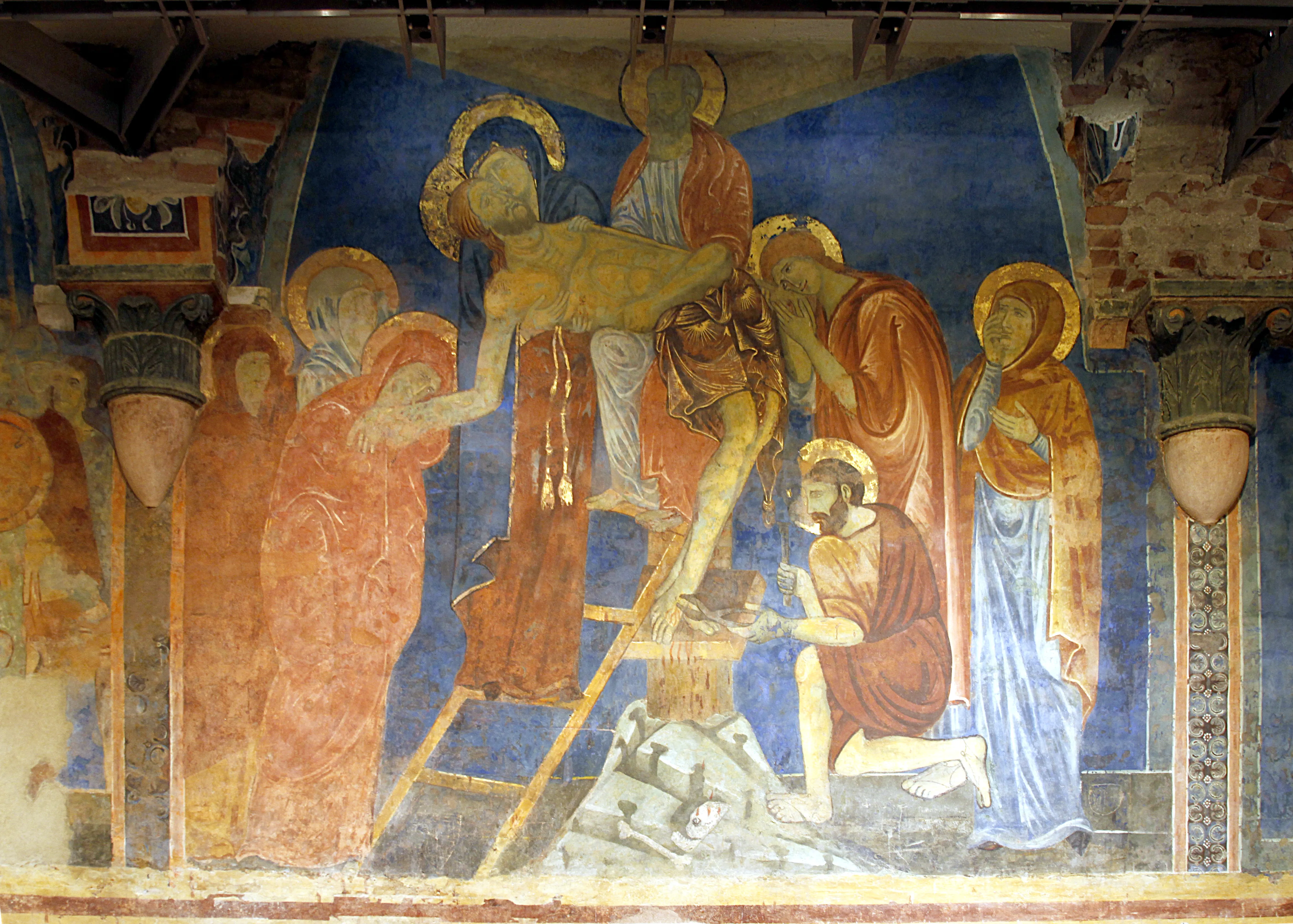 Fresco of the Deposition of the Cross in the crypt
