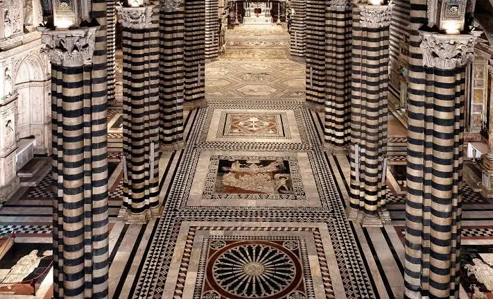 Marble floor inside Siena Cathedral