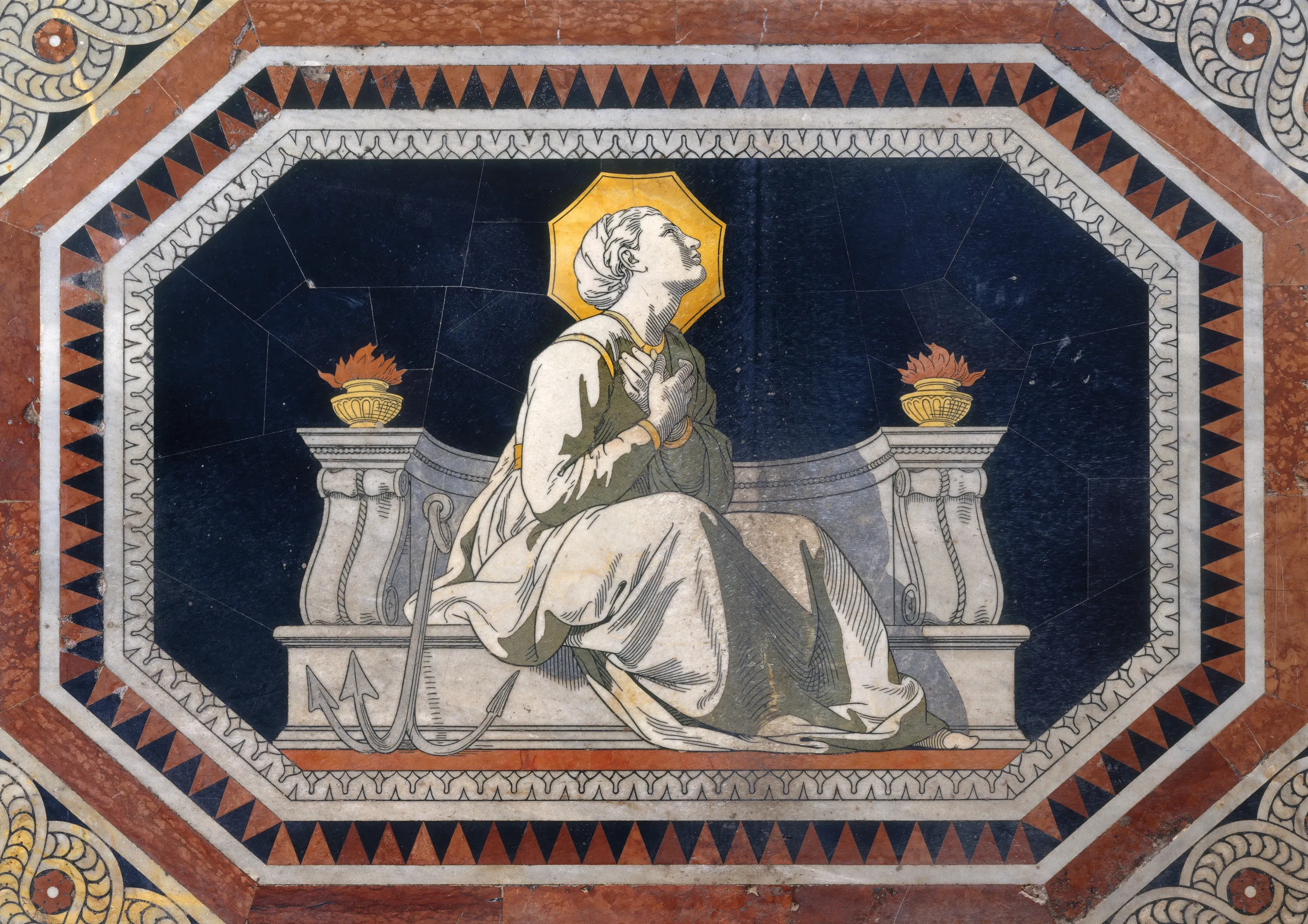 Detail of Siena Cathedral marble floor