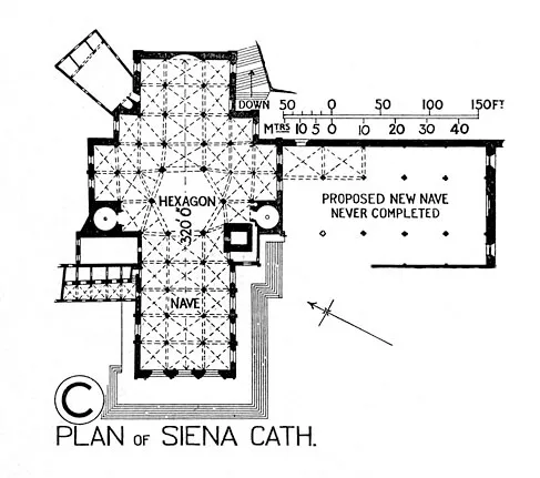 Plan of Siena's unfinished new cathedral extension
