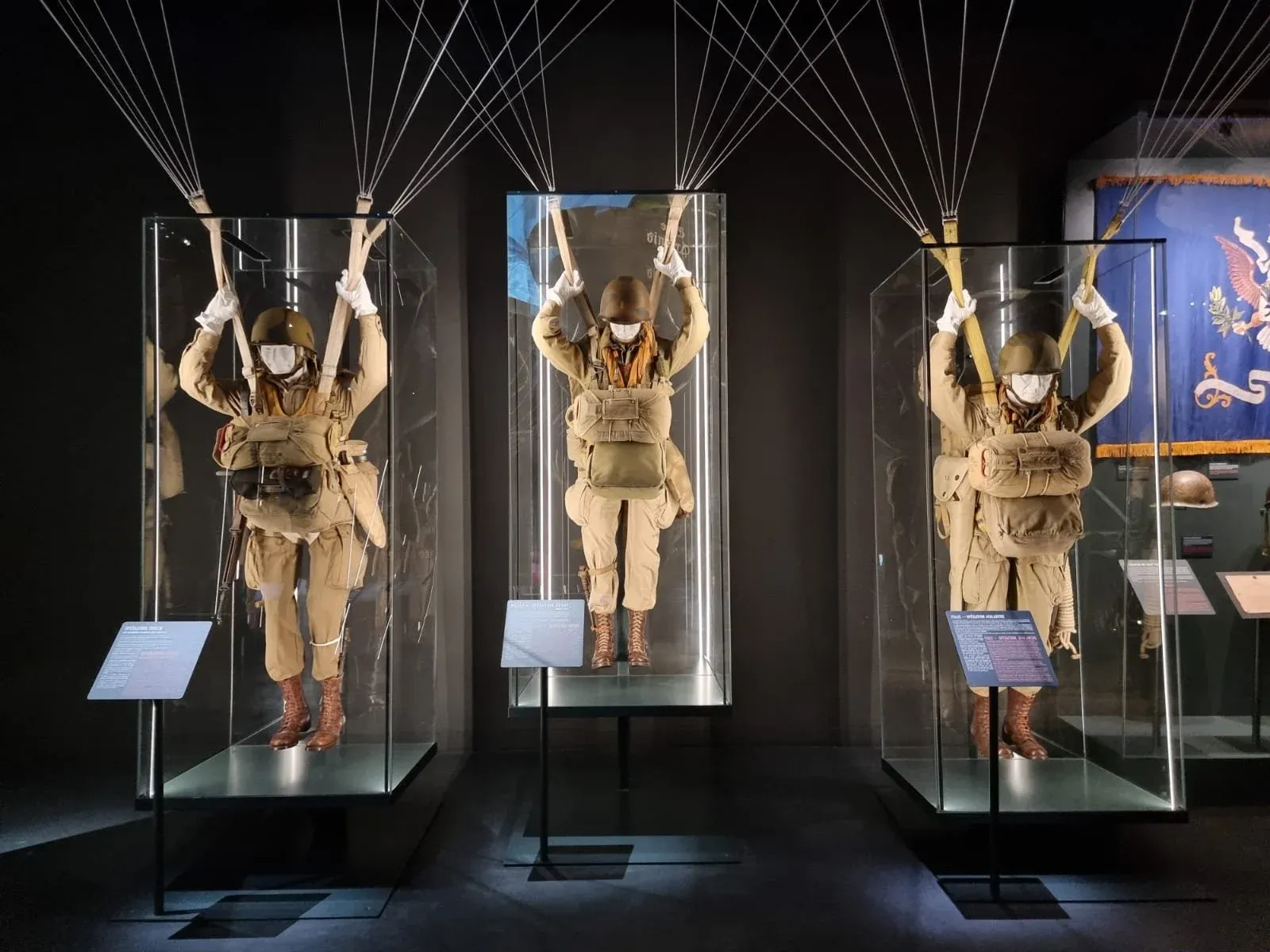 Paratrooper-themed WWII historical display