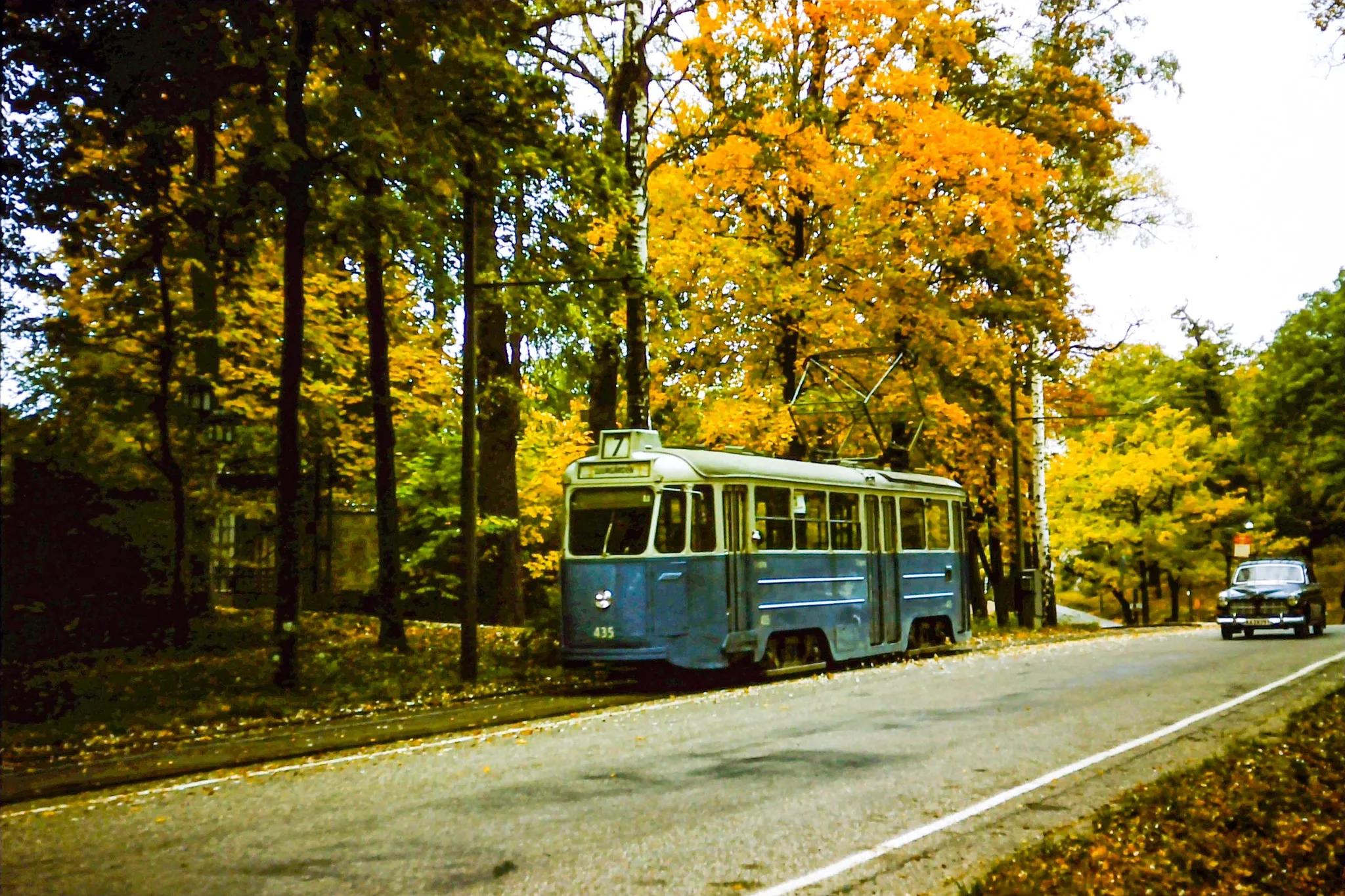 Vintage tram in Stockholm