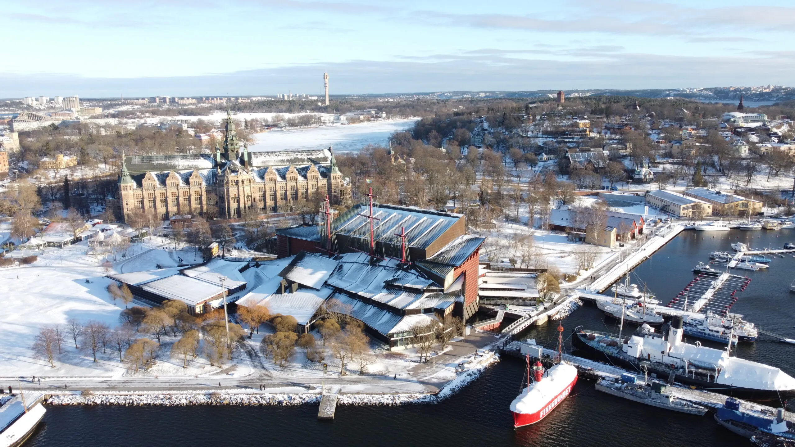 Aerial winter view of the Vasa Museum