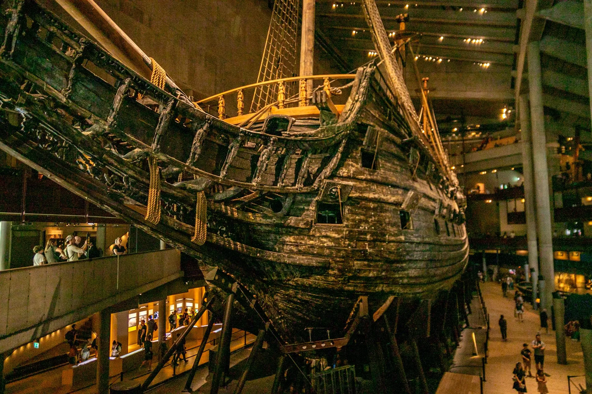 The Vasa ship bow inside the museum