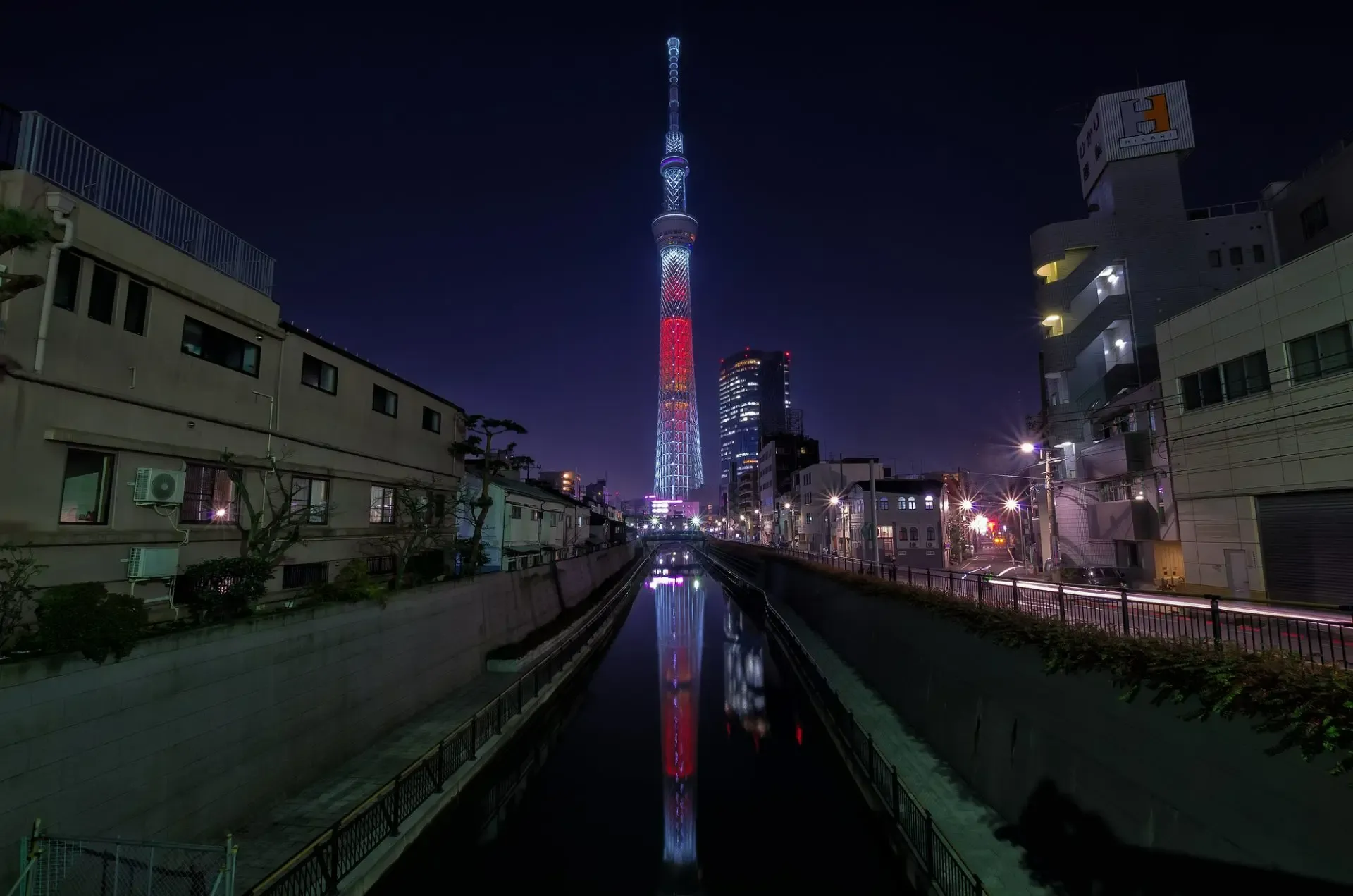 Night view from Jukkenbashi Bridge