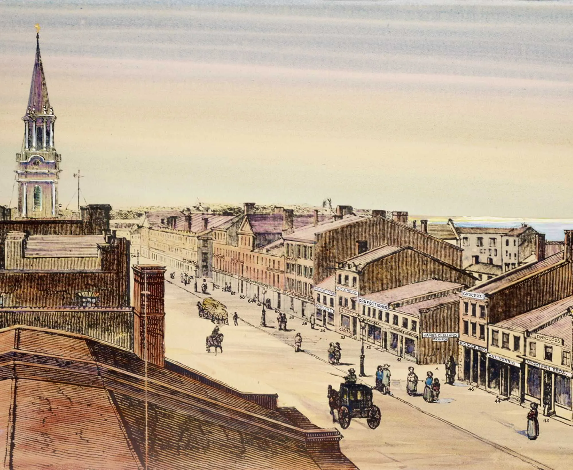 Historical drawing of Toronto in the 1700s