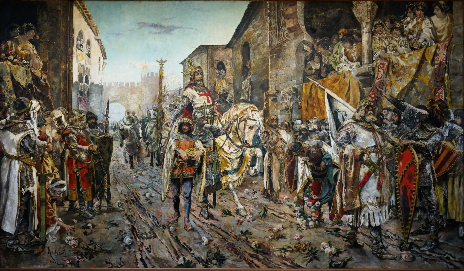 Historical painting of the Conquest of Valencia in 1238
