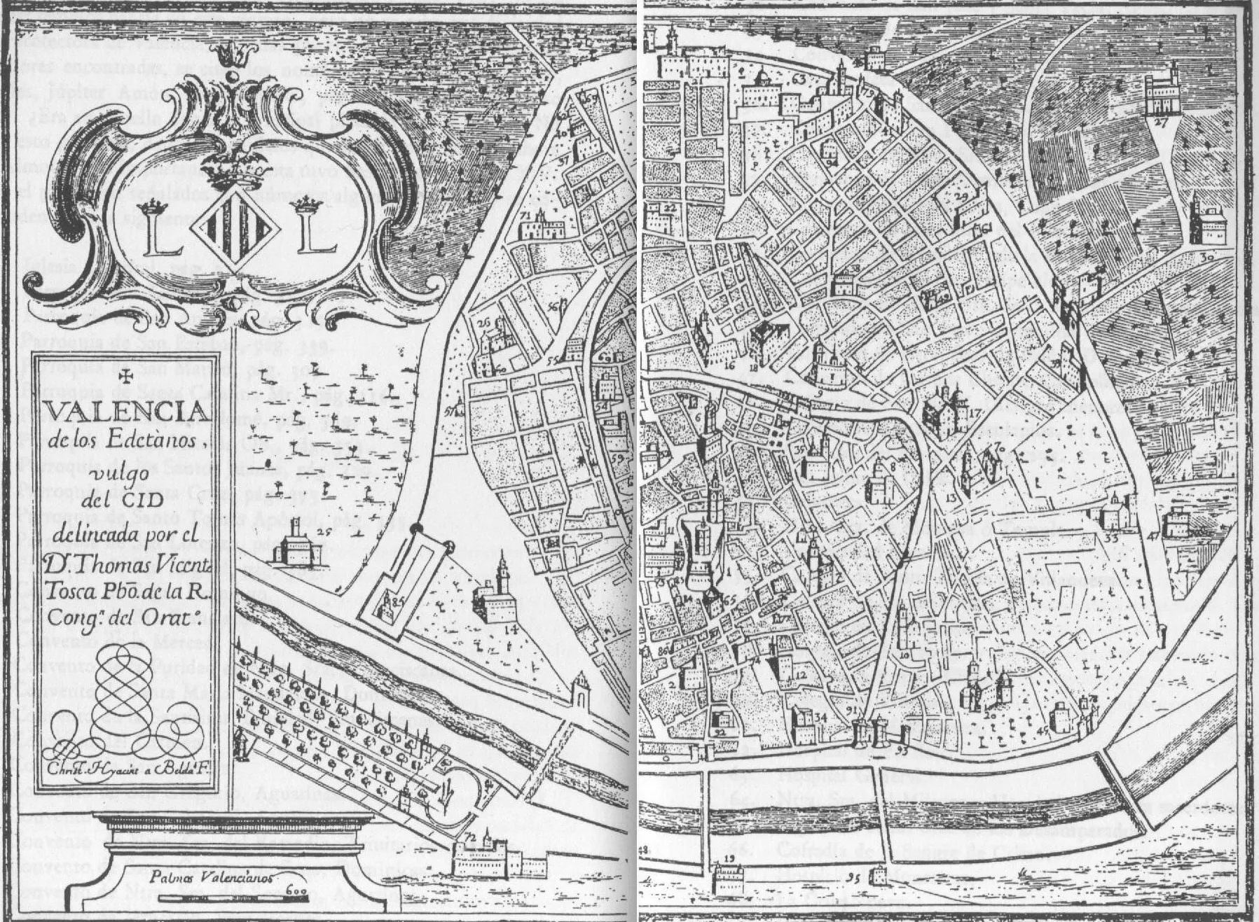 Historic map of Valencia from 1600