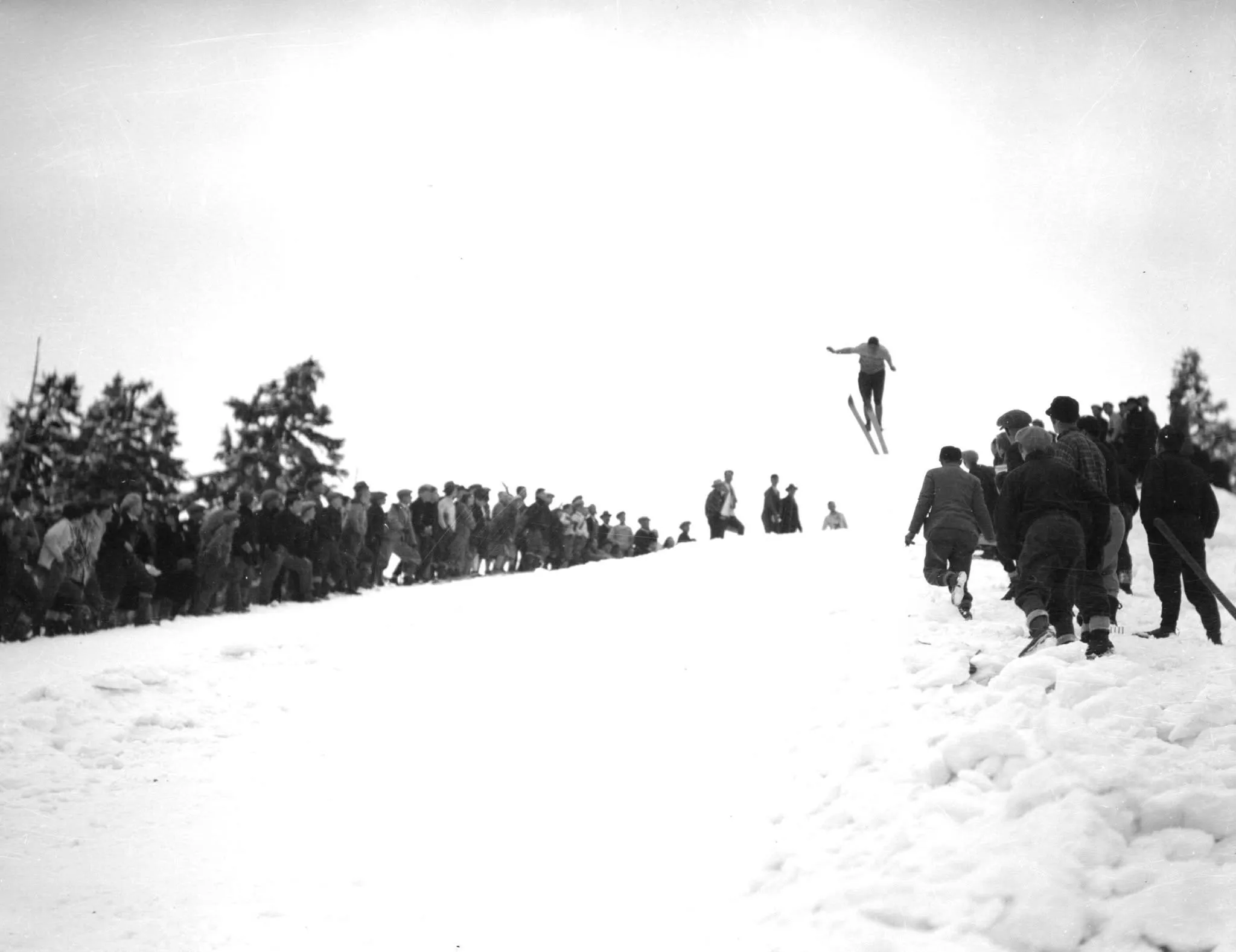 Ski jumper on Grouse Mountain in 1932