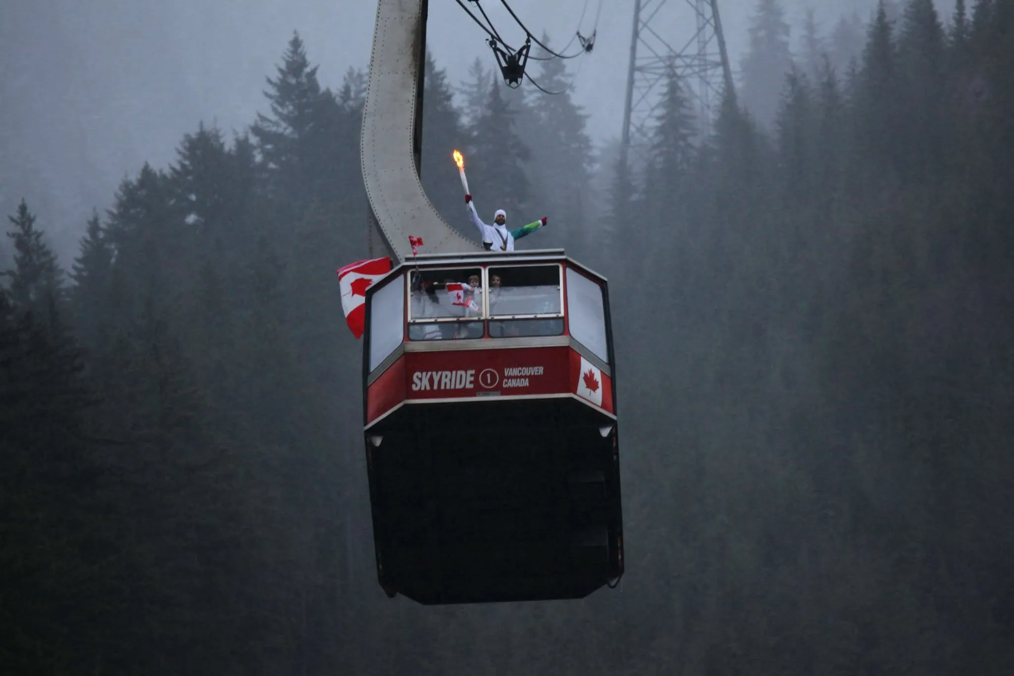 Grouse Mountain Skyride with Olympic torch