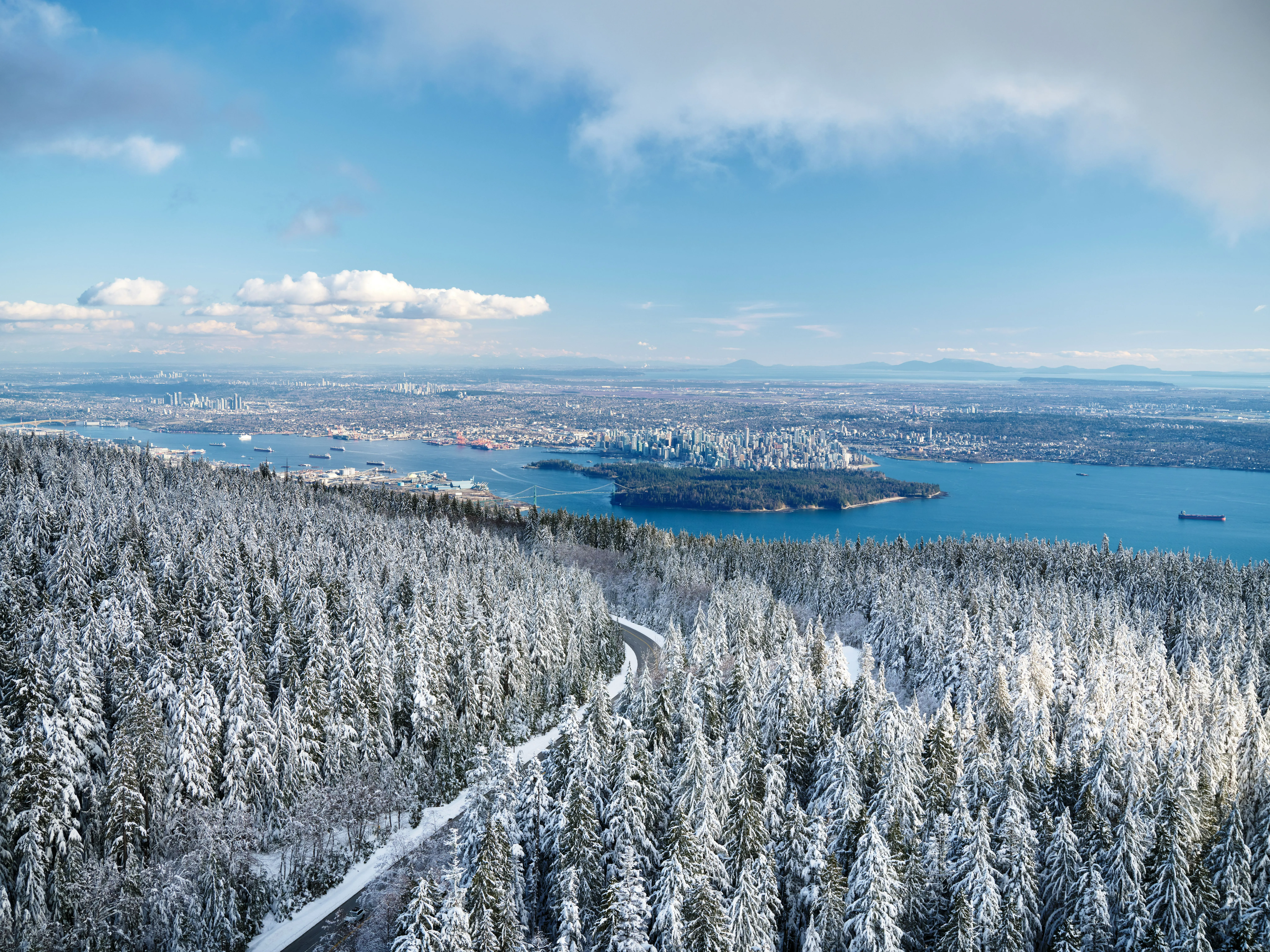 Winter view of Vancouver from Grouse Mountain