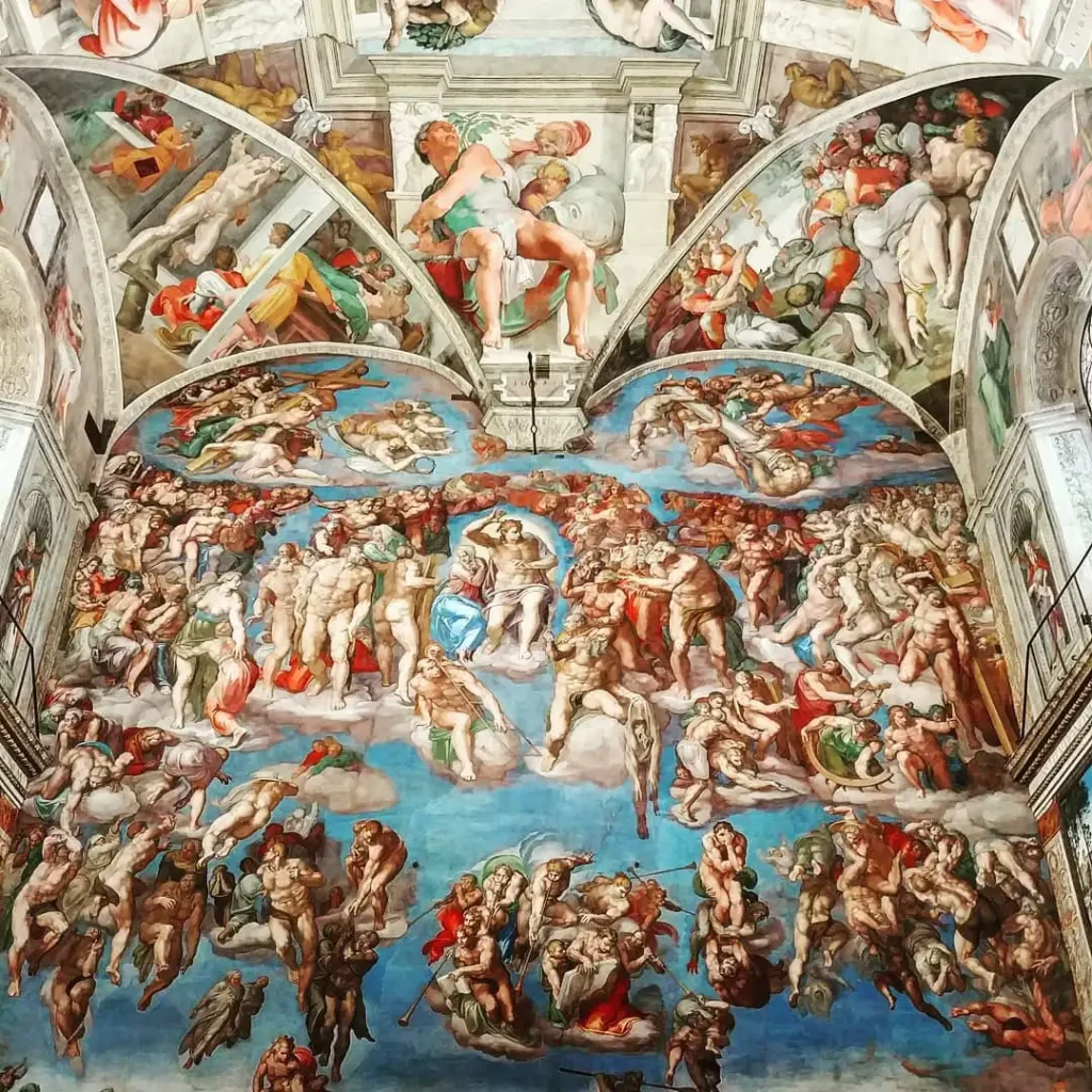 Michelangelo’s The Last Judgment fresco on the altar wall