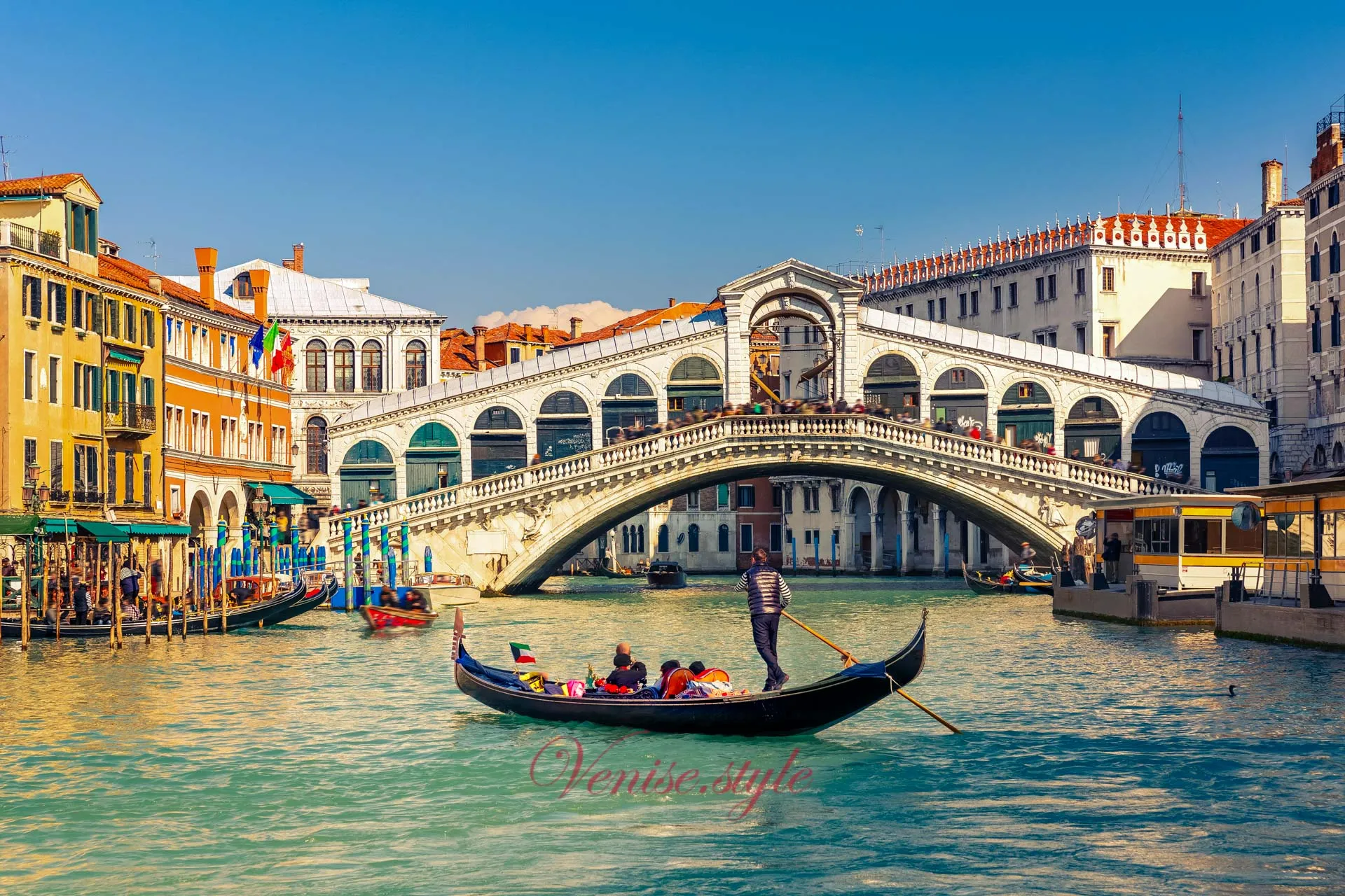 Gondola near Rialto Bridge