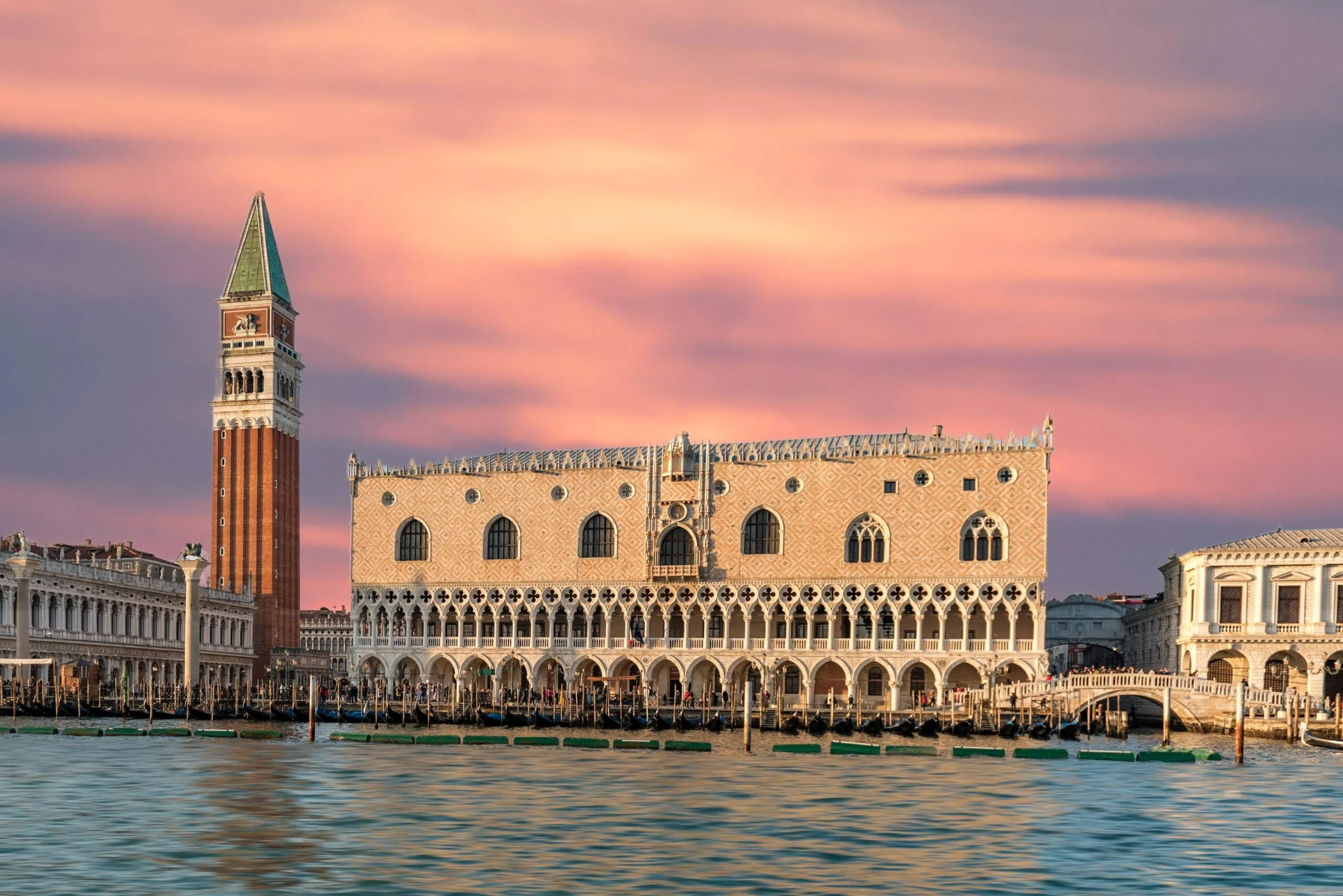 Doge's Palace corner and lagoon