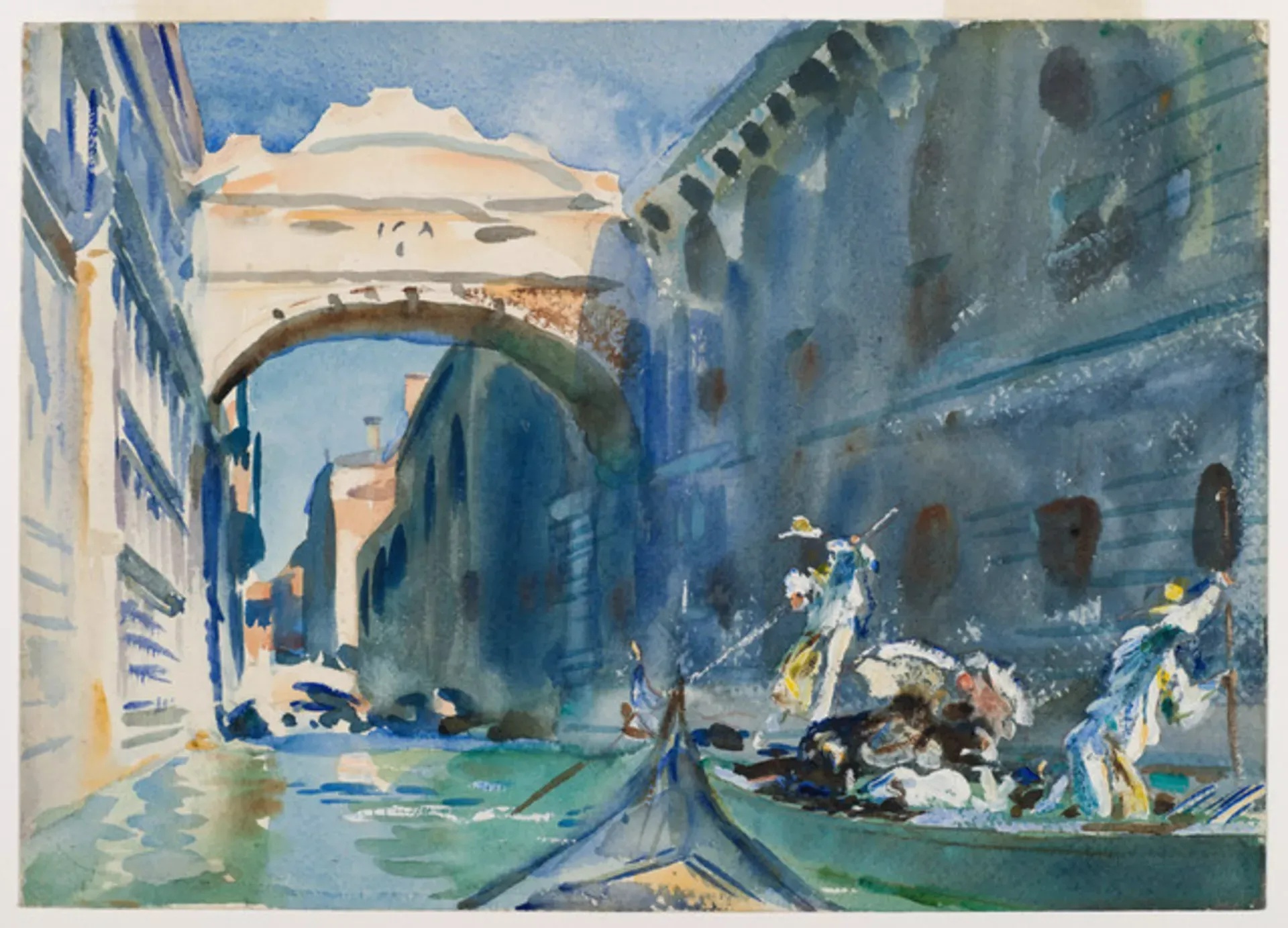 Historic painting of the Bridge of Sighs