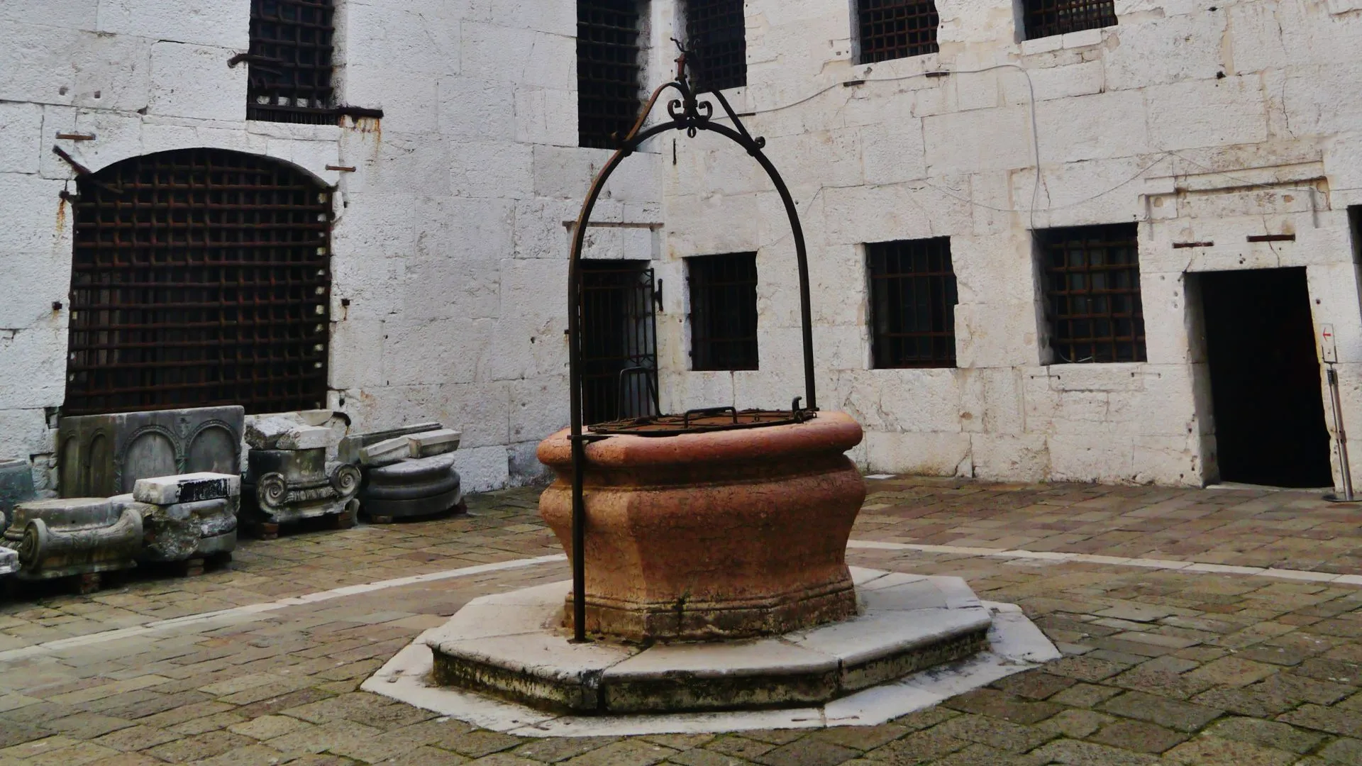 Prison courtyard well