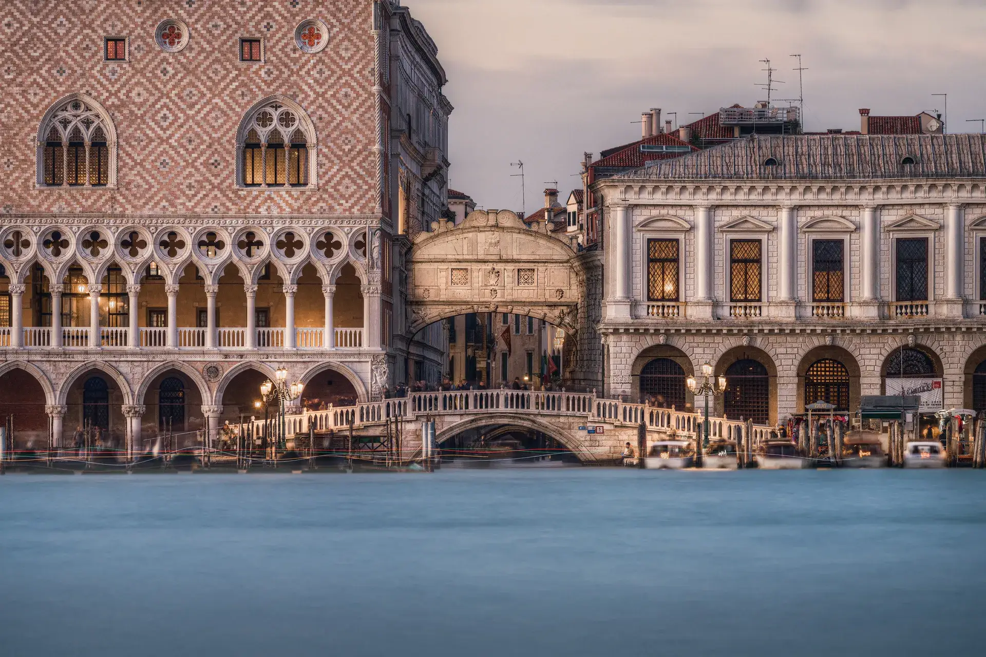 Distant view of Bridge of Sighs