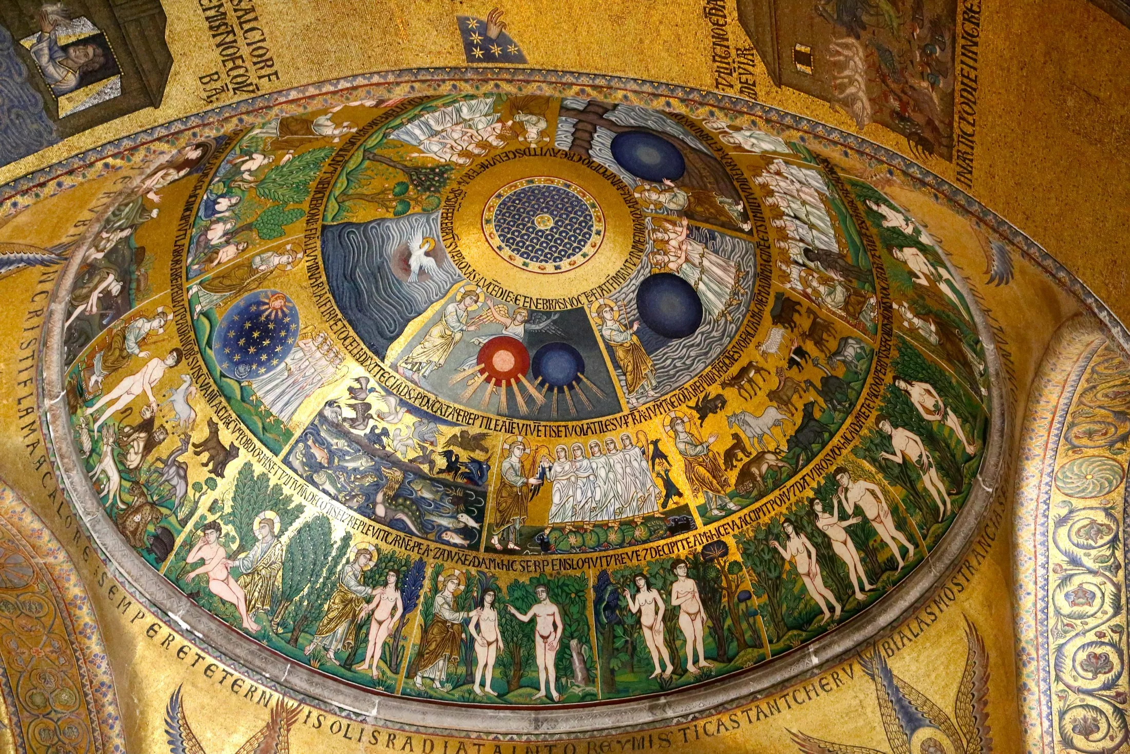 Close-up of the main dome mosaics