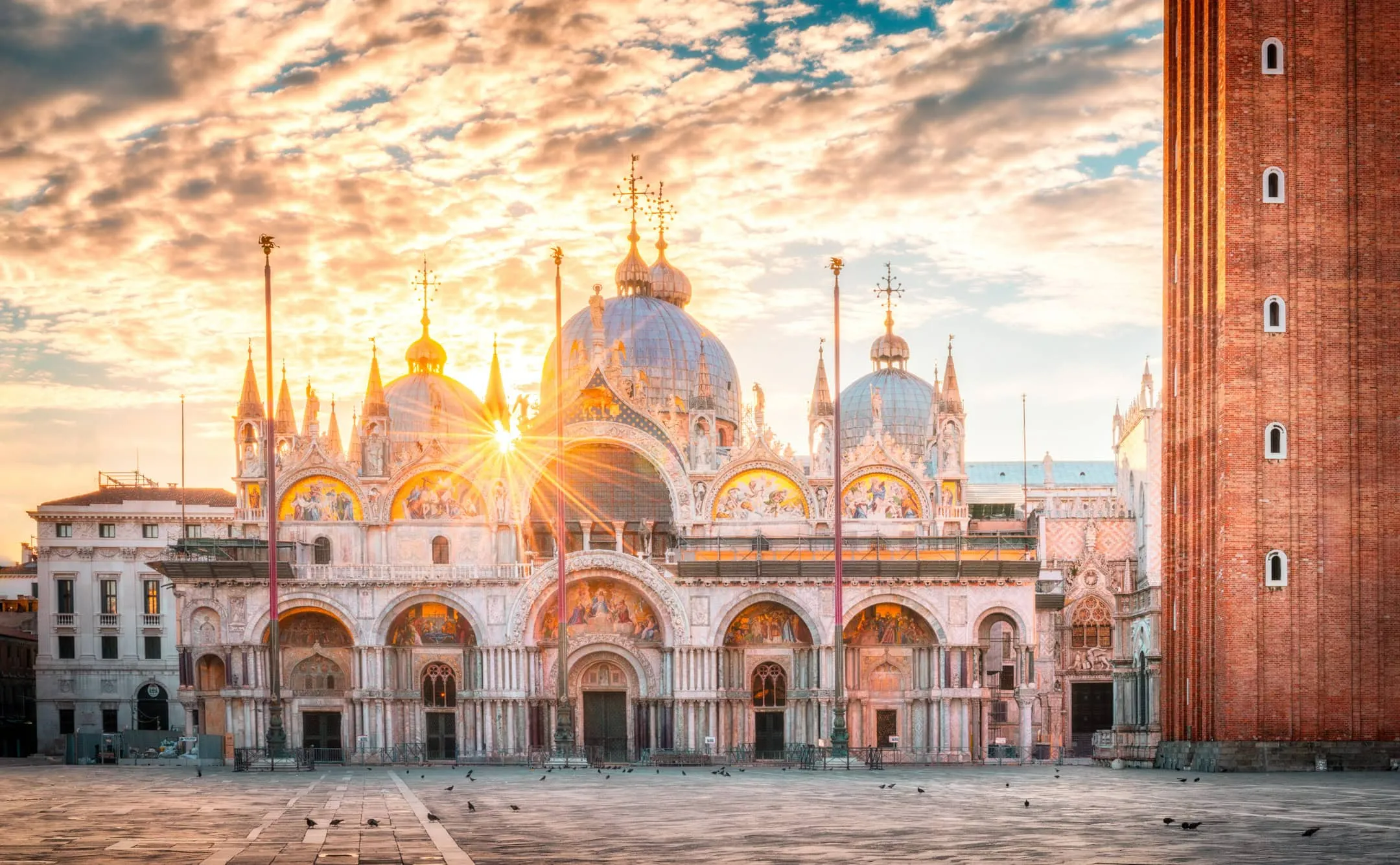 Sunrise behind St. Mark’s Basilica