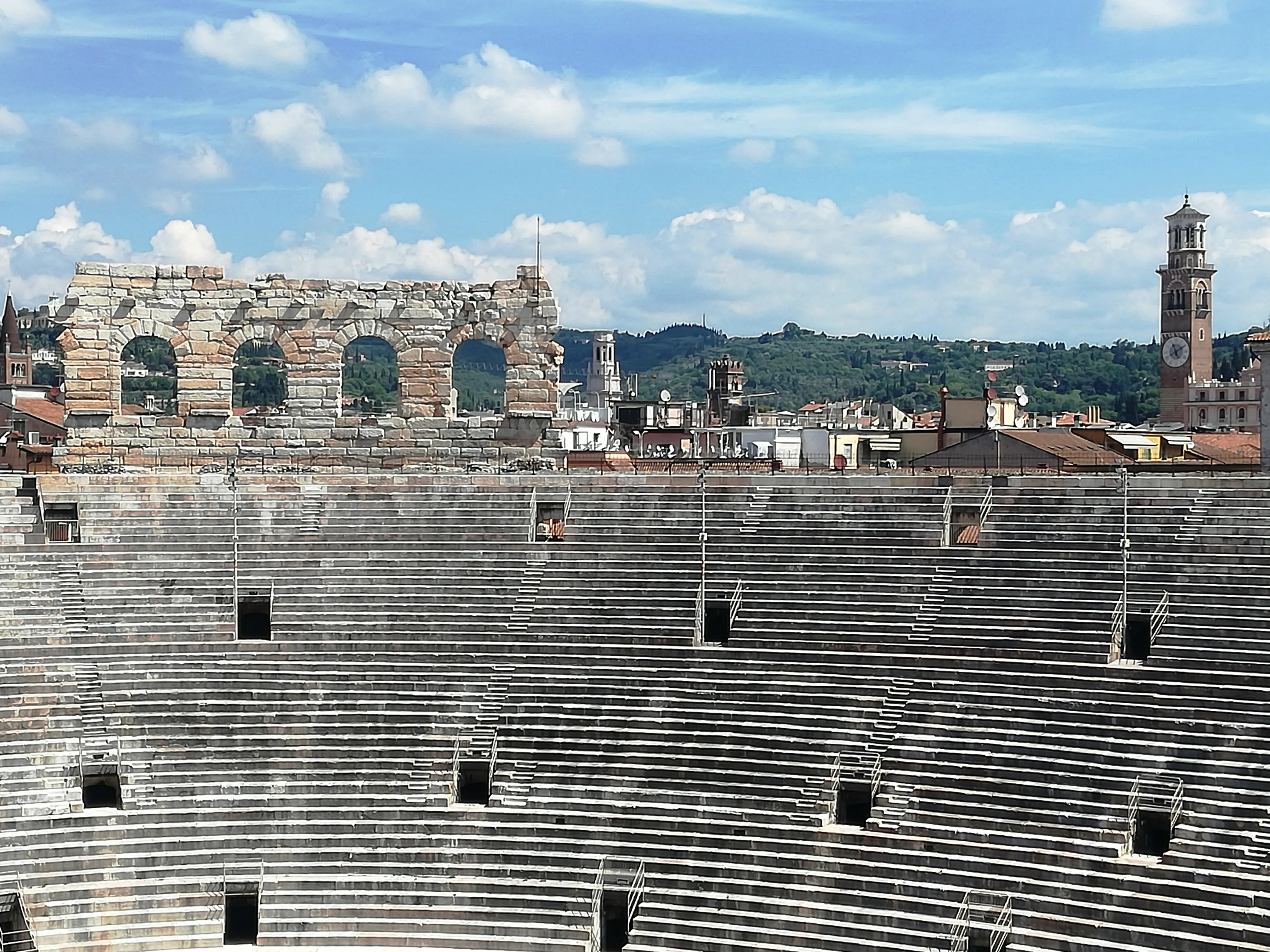 Stone seating stands at Verona Arena